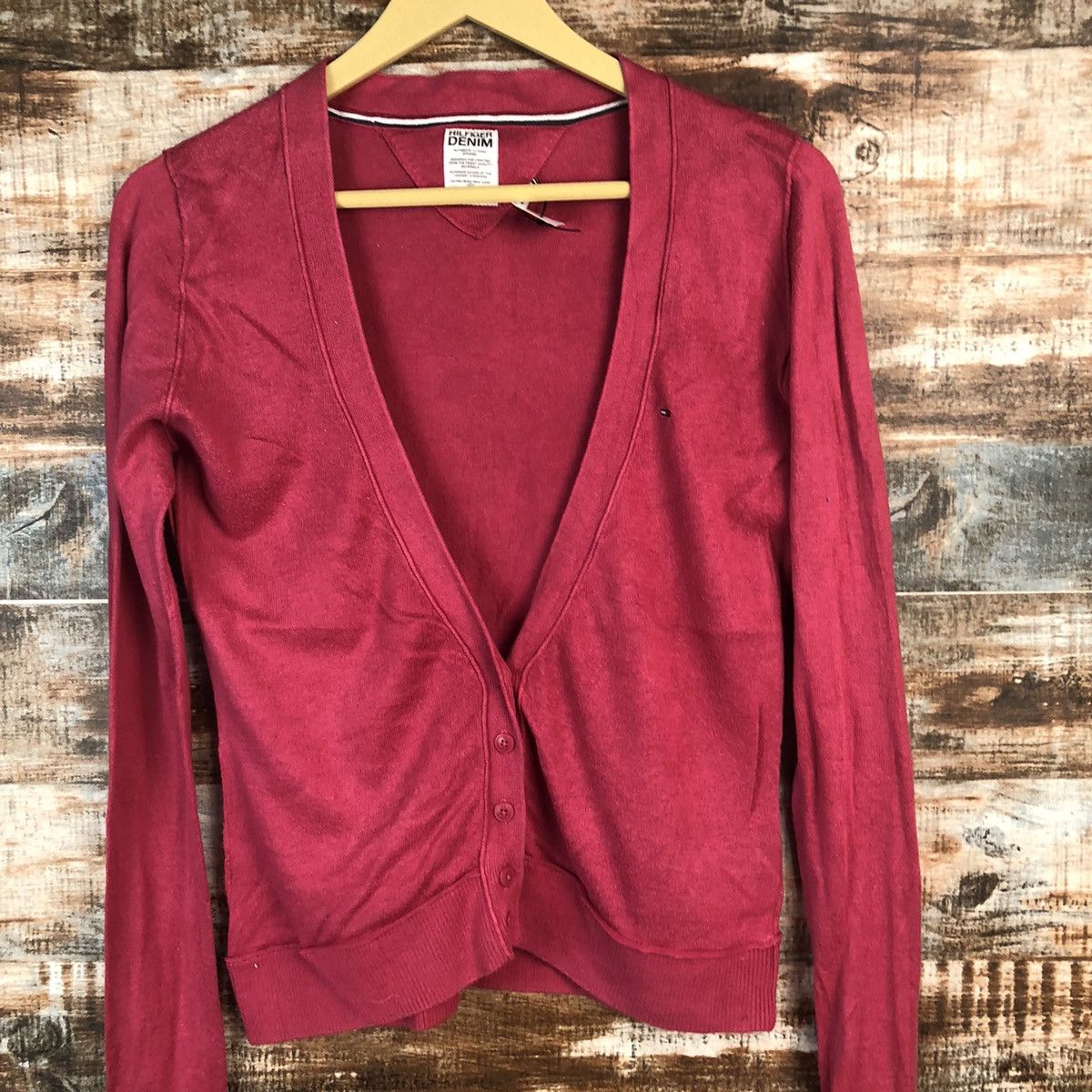 Tommy Hilfiger Hilfiger Denim Pink Cardigan Knitwear #A1876 Size M / US 6-8 / IT 42-44 - 5 Thumbnail