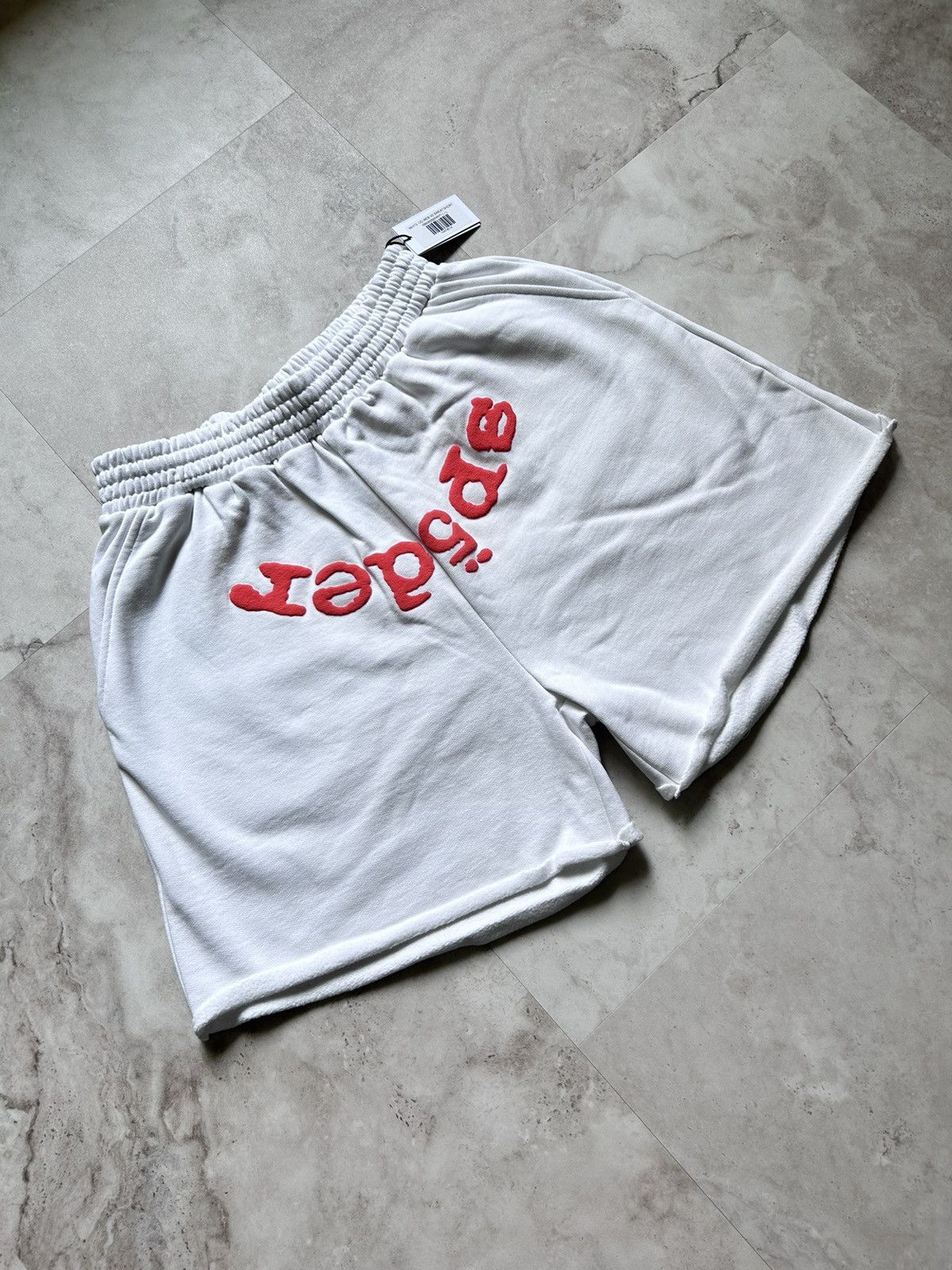 Sp5der × Young Thug Sp5der OG Web Sweatshort White Orange Size S Size US 30 / EU 46 - 2 Thumbnail