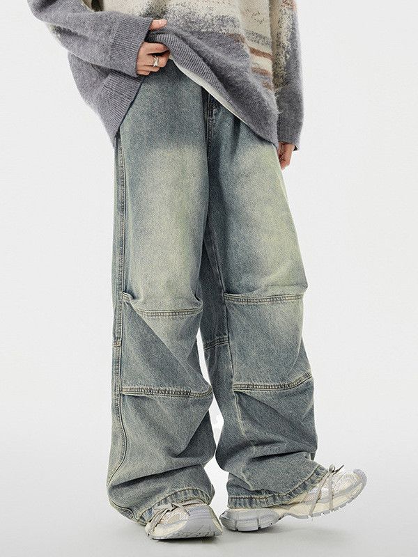 Vintage Men's Vibe patchwork washed distressed work jeans Size US 32 / EU 48 - 2 Thumbnail