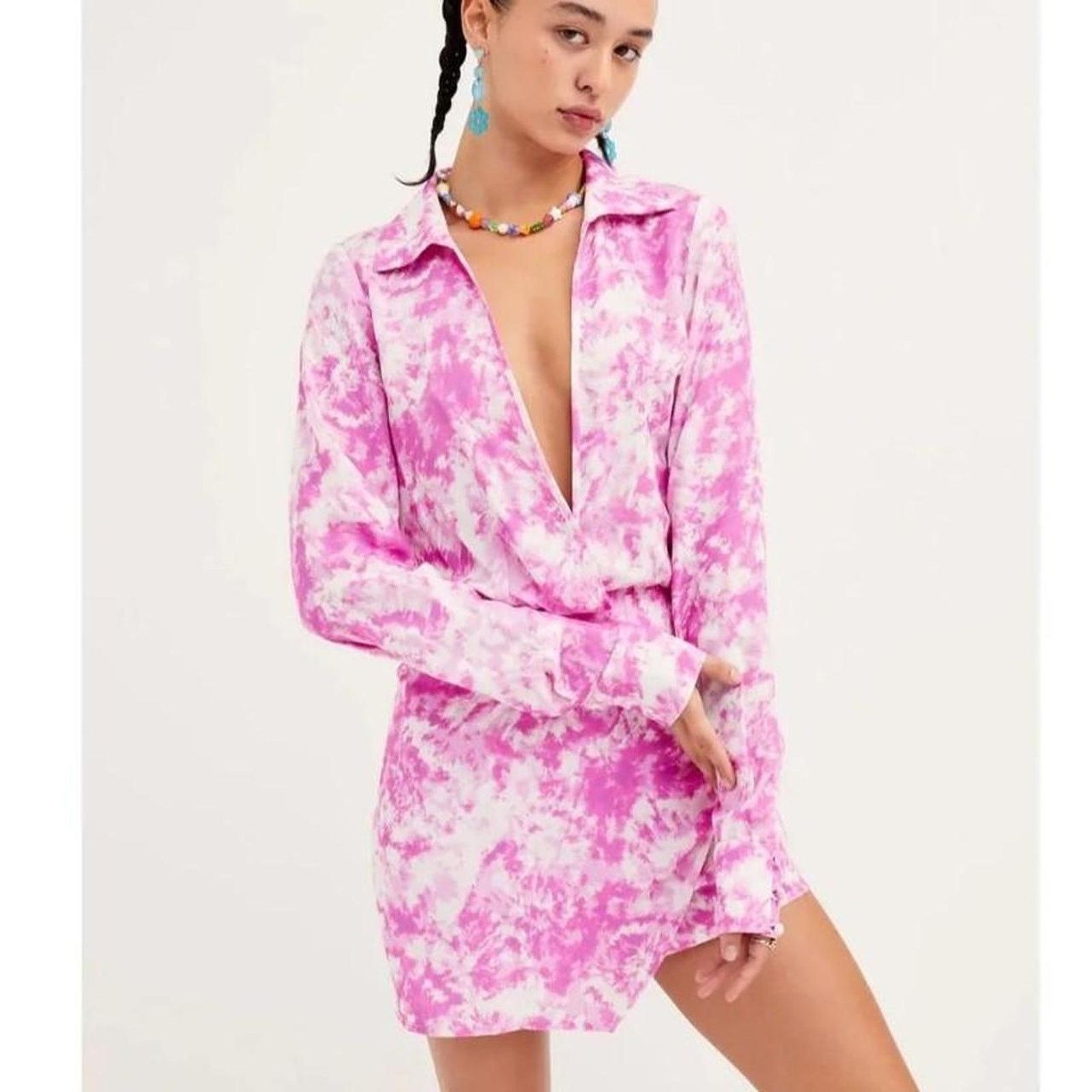 For Love & Lemons For Love & Lemons Devon Mini Shirt Dress In Size Small. Size S / US 4 / IT 40 - 2 Thumbnail