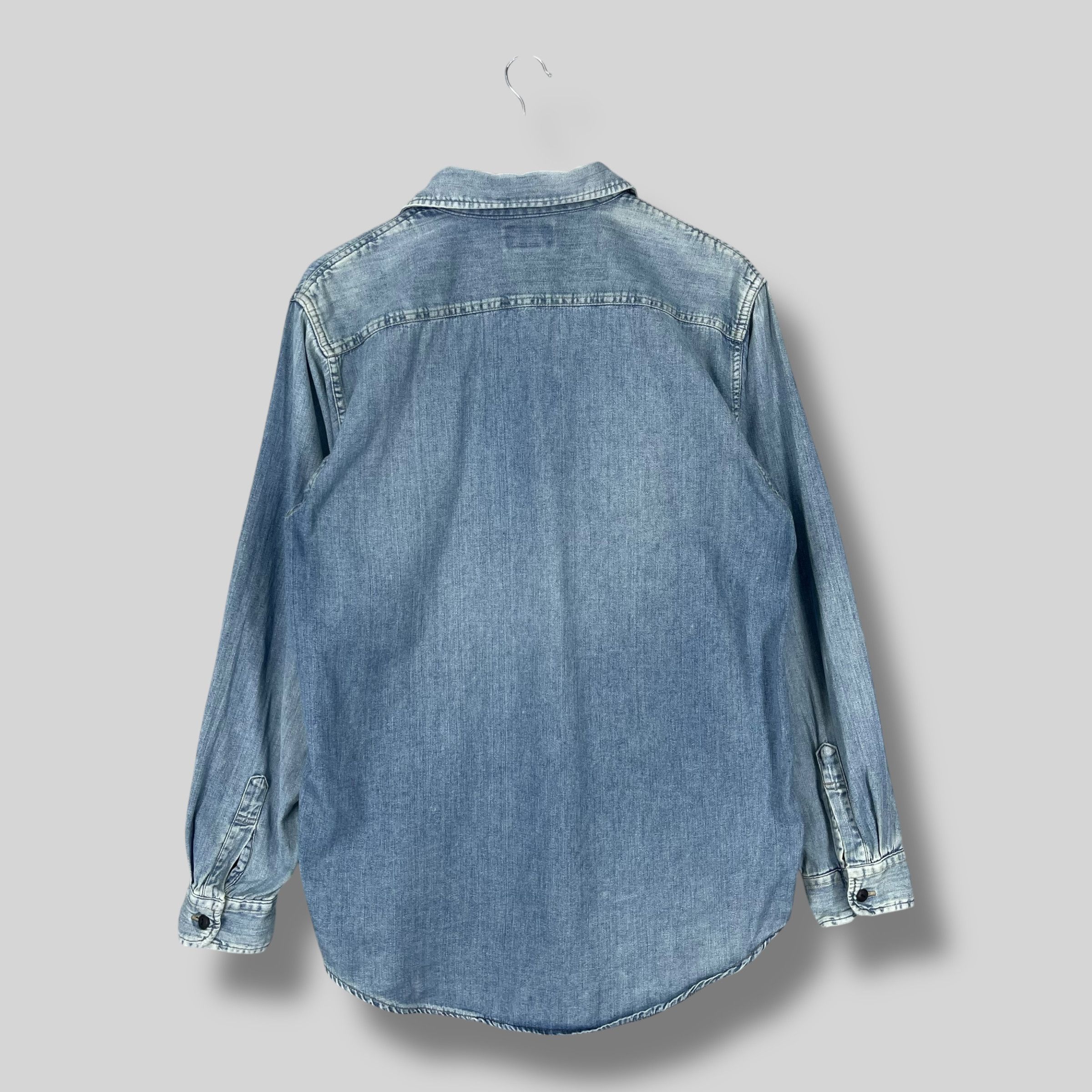 Edwin Vintage EDWIN Dungarees Workers Denim Shirt Button Up Size US L / EU 52-54 / 3 - 8 Thumbnail