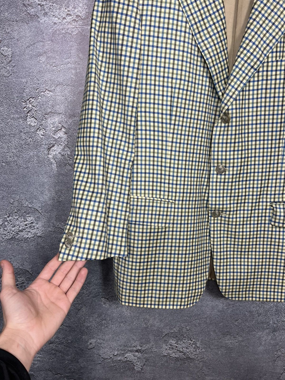 Ermenegildo Zegna Vintage Ermenegildo Zegna Super 100s Wool Checkered Blazer Size 52R - 3 Thumbnail