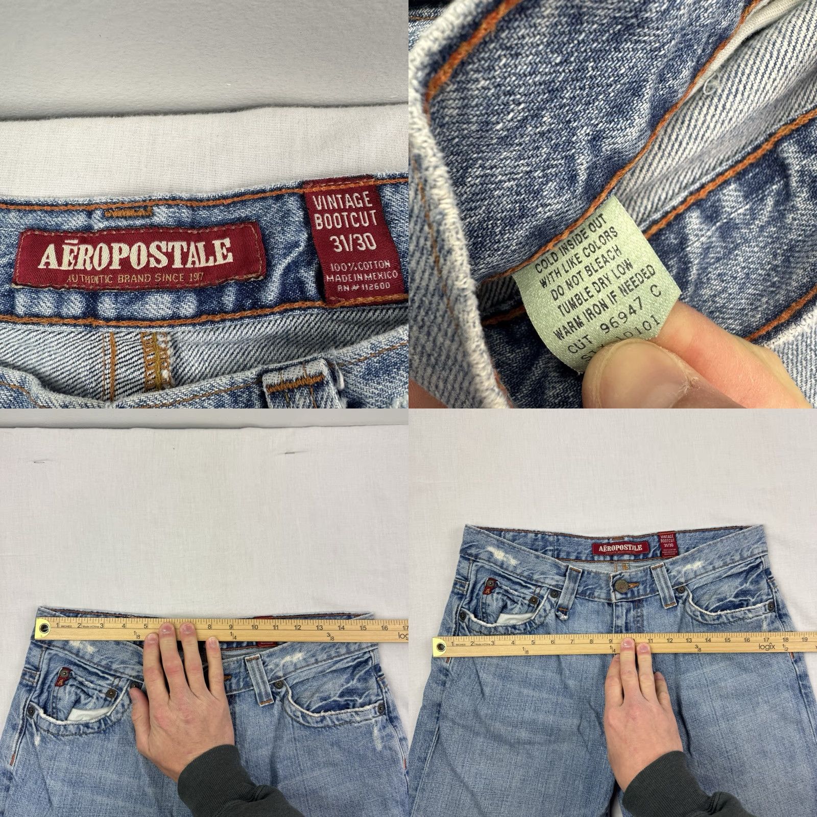 Vintage VINTAGE Aeropostale Jeans Bootcut Adult 31x30 Relaxed Blue 90s Punk Mens Jeans Size US 31 - 8 Thumbnail