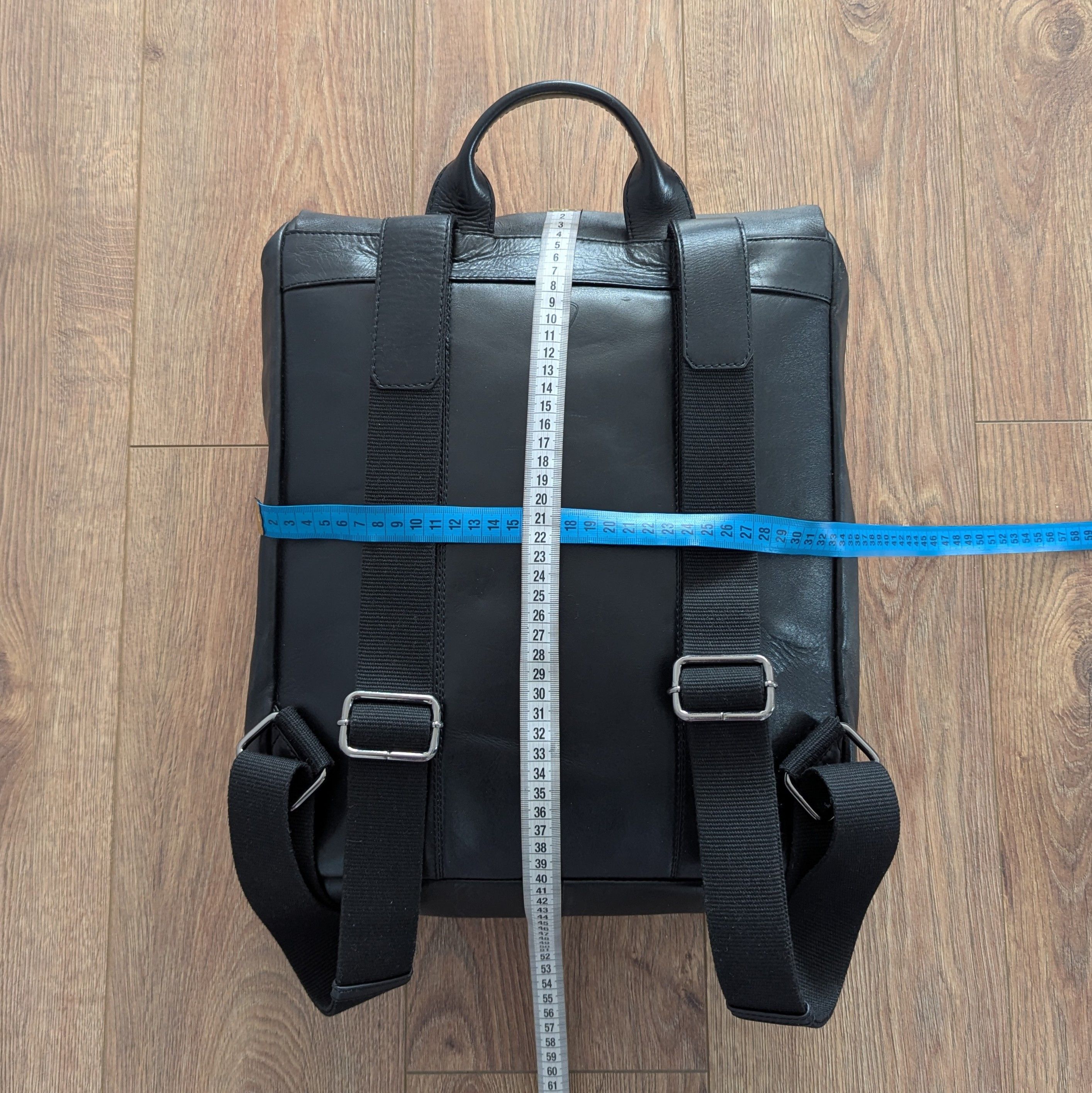 Leather × Strellson Strellson Leather Men's Back Pack Black Rukzak Luxury Brand Size ONE SIZE - 18 Thumbnail