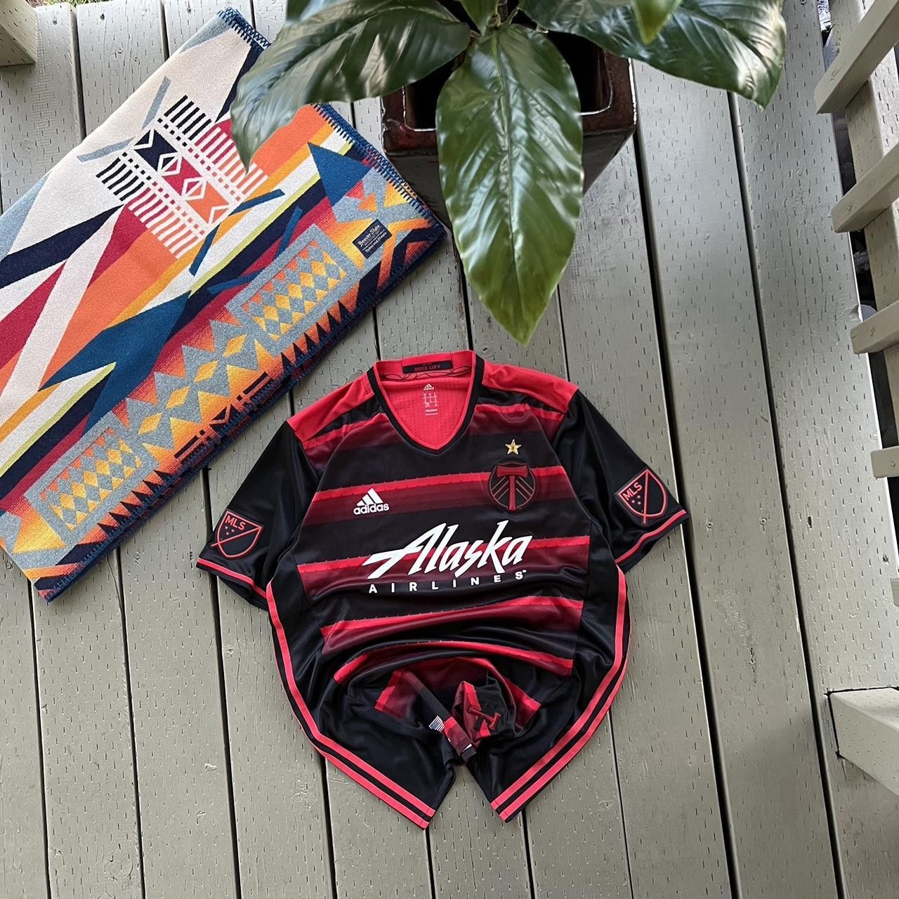 Adidas Adidas Authentic Portland Timbers MLS Jersey Black Red Away Size US XL / EU 56 / 4 - 3 Thumbnail