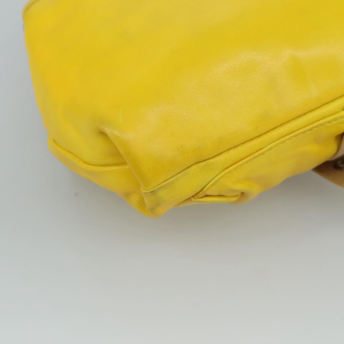 Miu Miu Miu Miu Shoulder Bag Leather Canvas Yellow Beige Size ONE SIZE - 16 Thumbnail