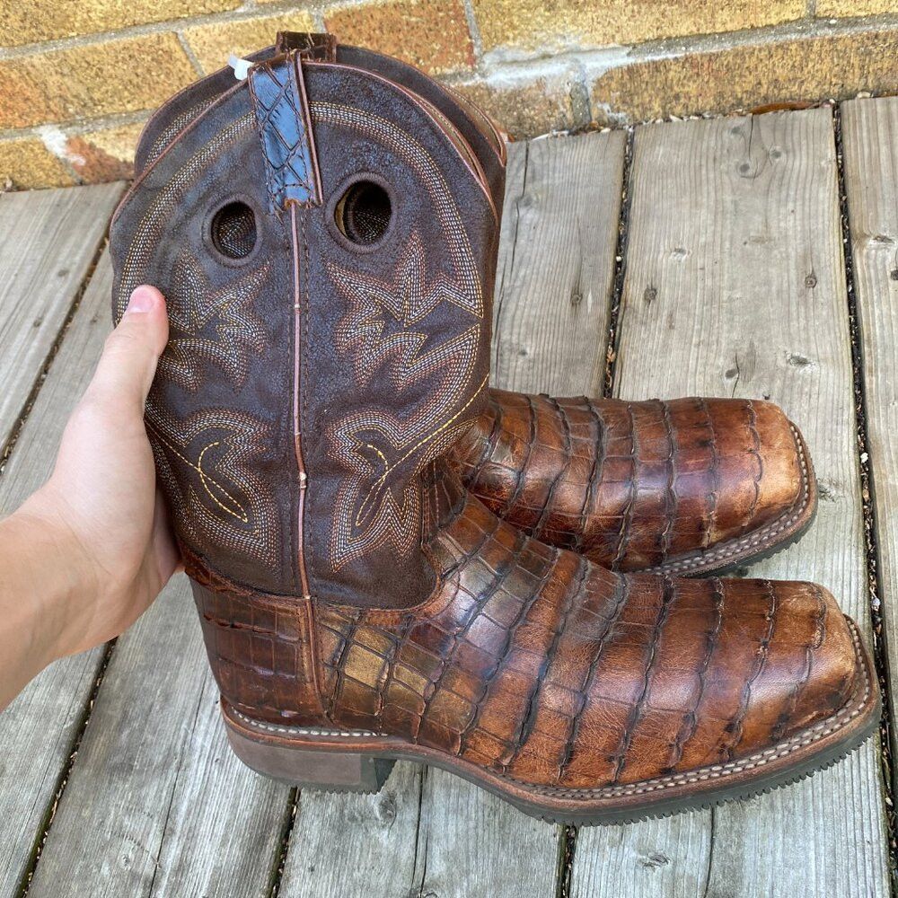 DOUBLE HELIX Double-H Boots Men's Size 8.5 Wide Roper Western Cowboy Le Size US 8.5 / EU 41-42 - 7 Thumbnail