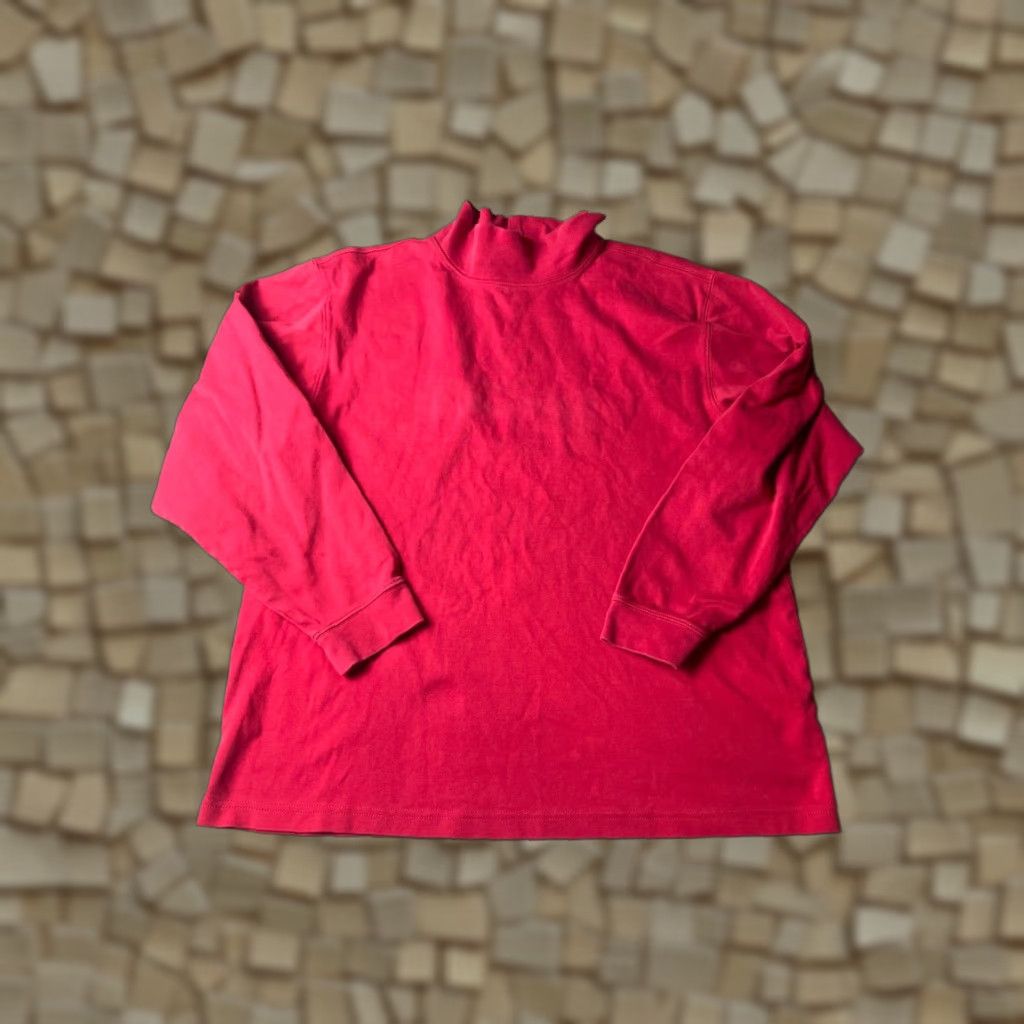 Vintage L.L.Bean Sweater Men's Size Large Reg. Red Long Sleeve Mock Neck Pullover Size L / US 10 / IT 46 - 1 Thumbnail