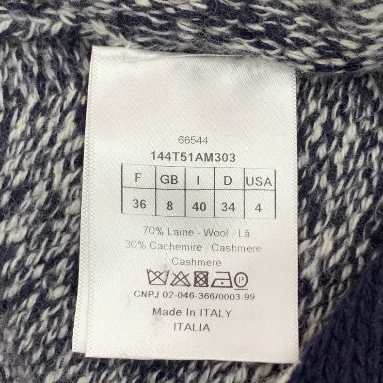 Dior Dior Color-blocked logo letter inlaid wool navy collar sle Size XS / US 0-2 / IT 36-38 - 6 Thumbnail