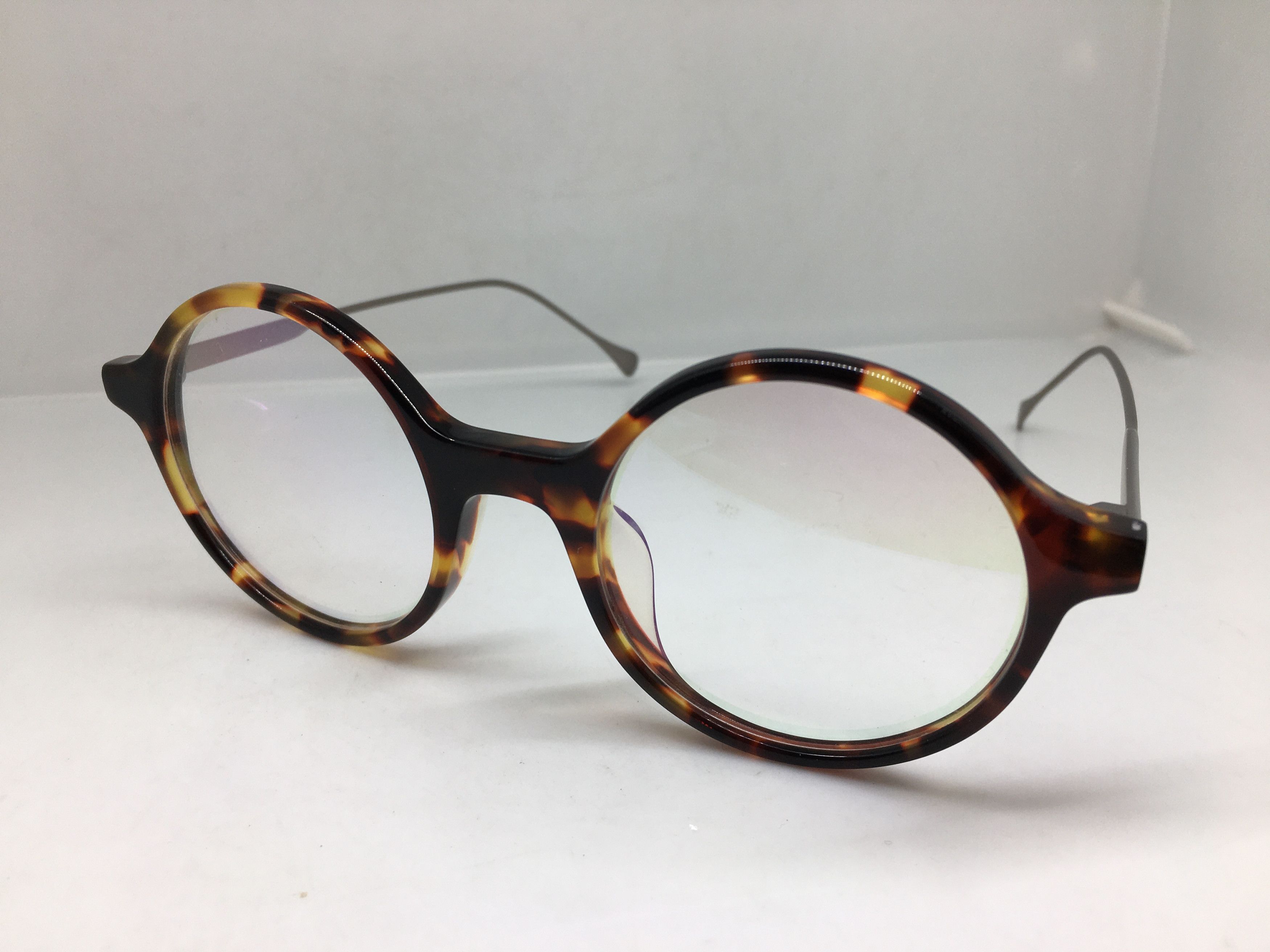 Other Handmade Acetate Tortoise Round Eyeglasses Frame Size ONE SIZE - 3 Thumbnail