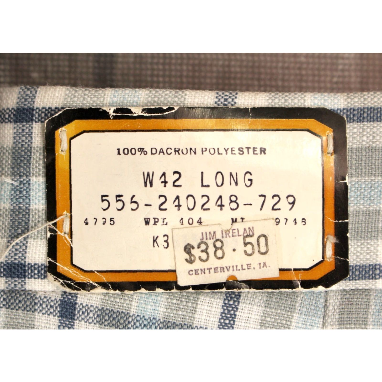 Vintage VINTAGE Men’s NOS VTG 1970s Blue & White Plaid Pants 42x40 Long Polyester Golf Slacks Size US 42 / EU 58 - 4 Thumbnail
