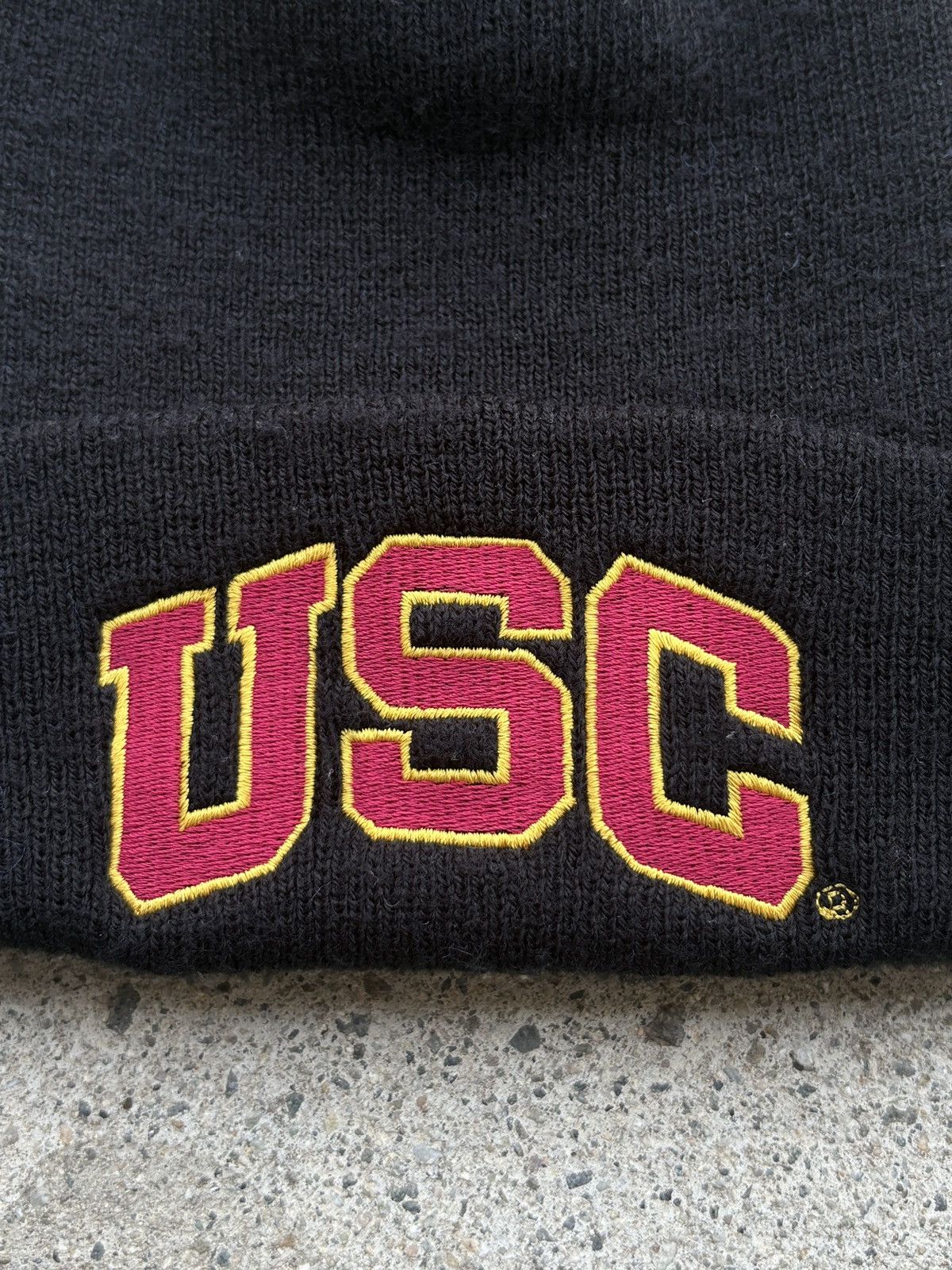 Vintage Vintage 2000s Y2K U.S.C. Embroidered Black Snow/Ski Beanie Size ONE SIZE - 3 Thumbnail