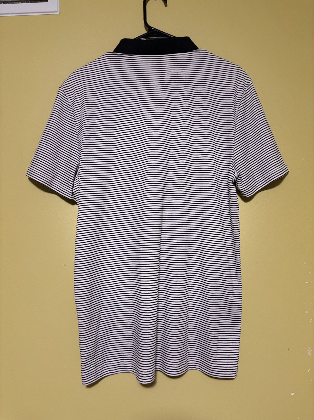 Calvin Klein CALVIN KLEIN Men's Large Black White Striped Polo Slim Fit Size US L / EU 52-54 / 3 - 2 Thumbnail