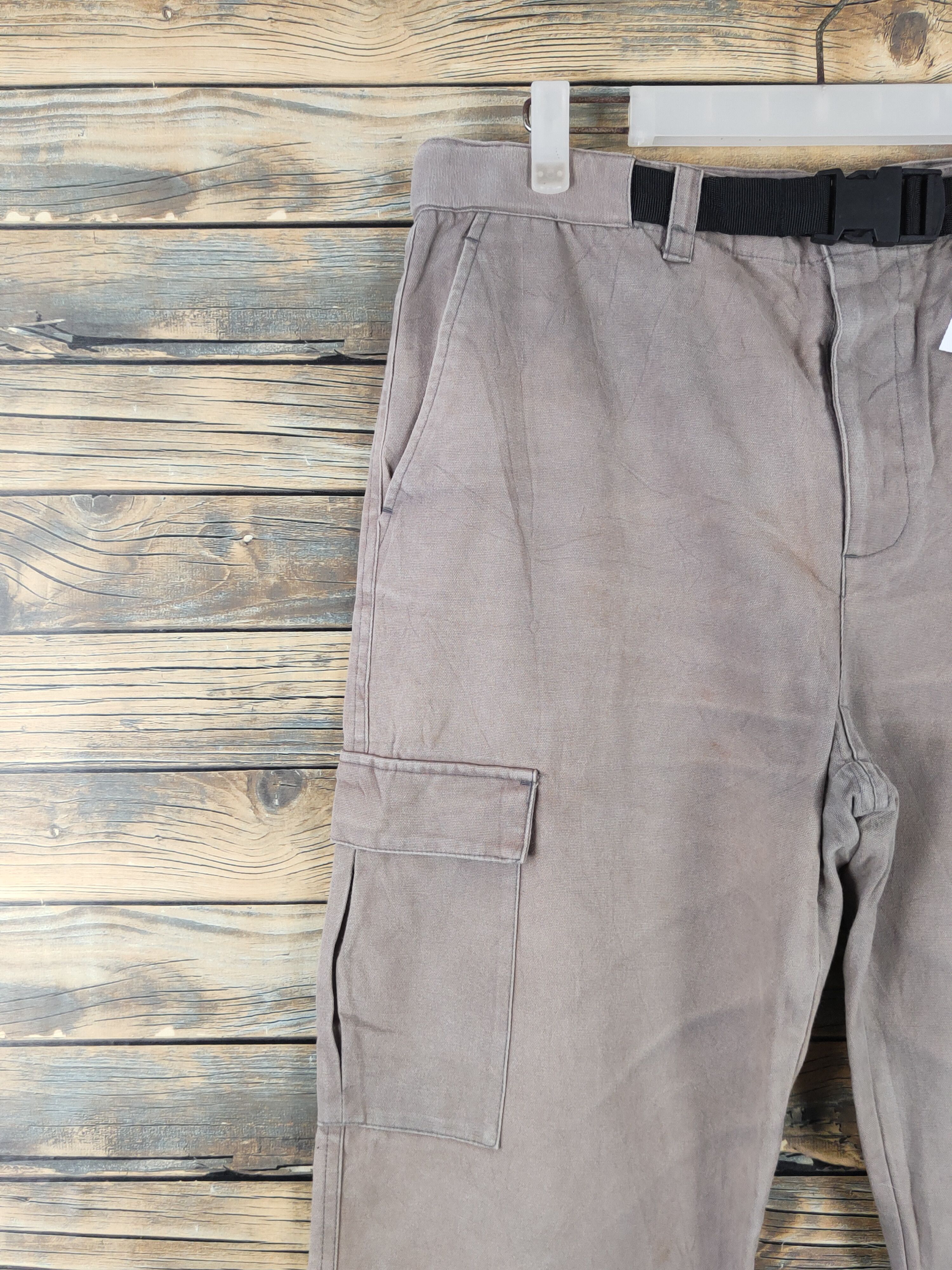 Japanese Brand Tarzan Brown Faded Multipocket Tactical Cargo Pants #W1887 Size US 33 - 3 Thumbnail