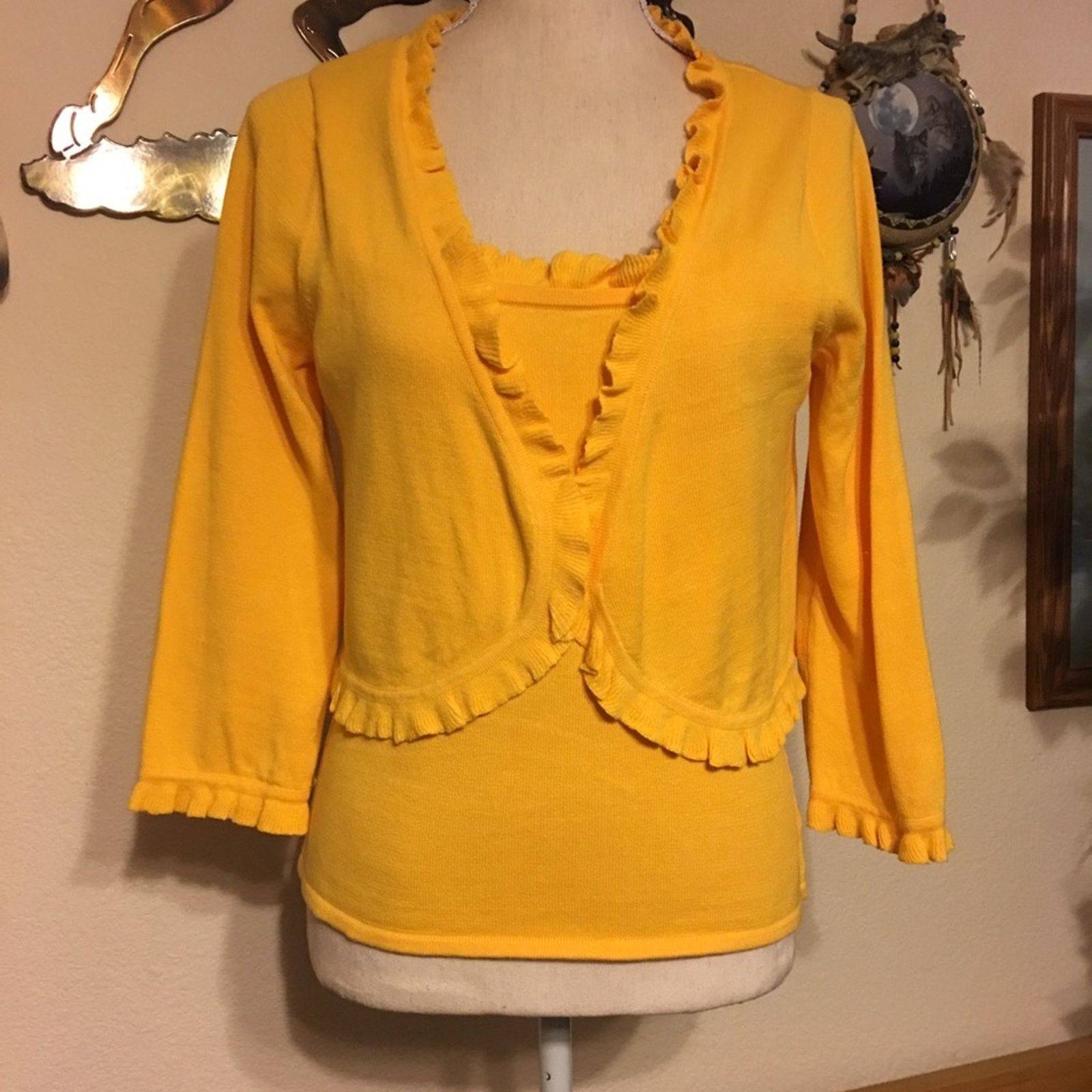 Other Forenza mustard 2-piece tank and shrug set NWT S Size S / US 4 / IT 40 - 3 Thumbnail