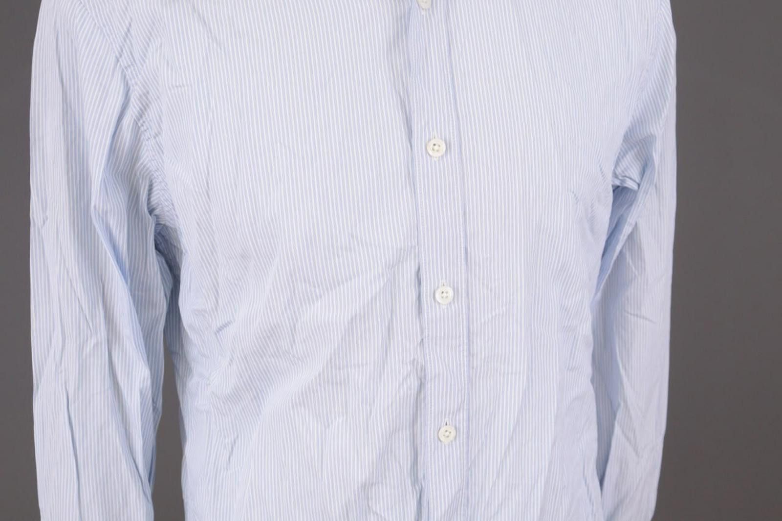 Gieves & Hawkes Gieves & Hawkes Blue Pinstripe Cuffs Dress Shirt Size 16 Size US M / EU 48-50 / 2 - 7 Thumbnail