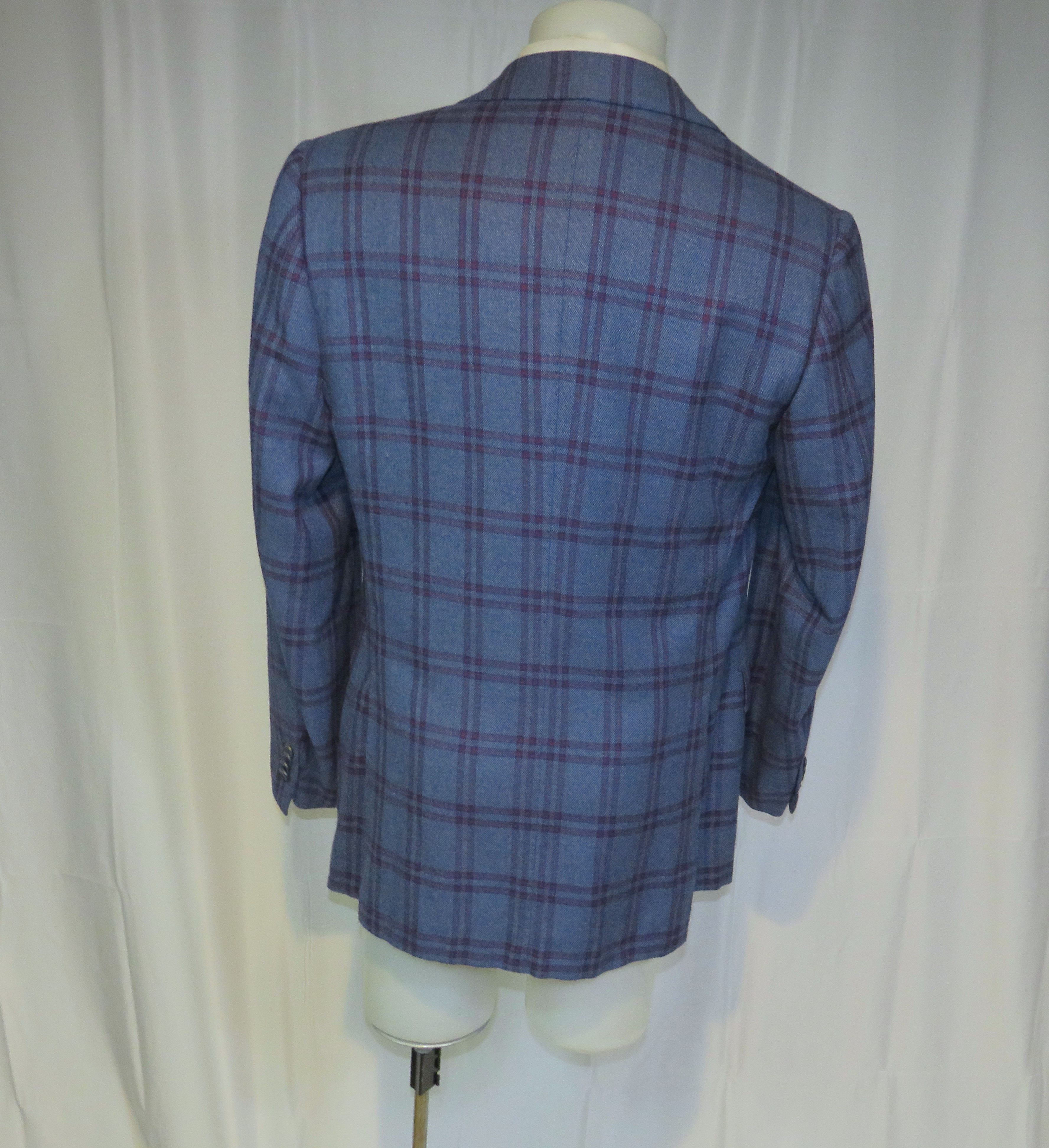 Cesare Attolini × Tincati Blue Plaid 100% Cashmere Sport Coat 42R Size 42R - 10 Thumbnail
