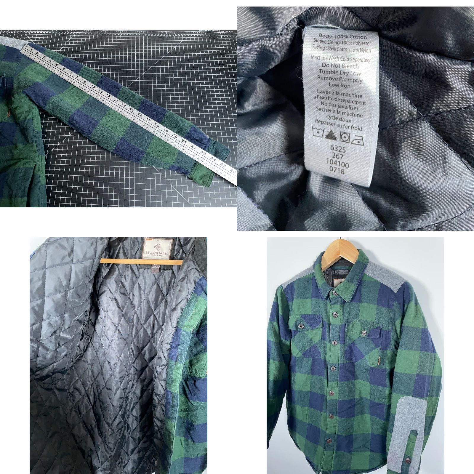 Vintage Legendary Whitetails Flannel Shirt Jacket Adult Large Green Blue Plaid Shacket Size US XL / EU 56 / 4 - 8 Thumbnail