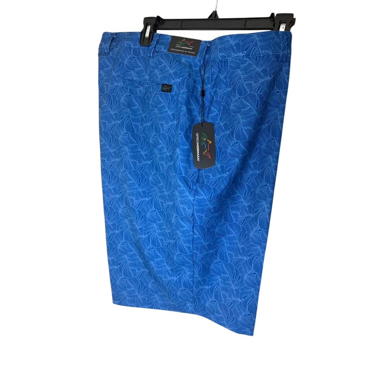 Greg Norman Greg Norman Mens Blue Palm Leaves Print Pockets Golf Shorts Size US 42 / EU 58 - 5 Thumbnail