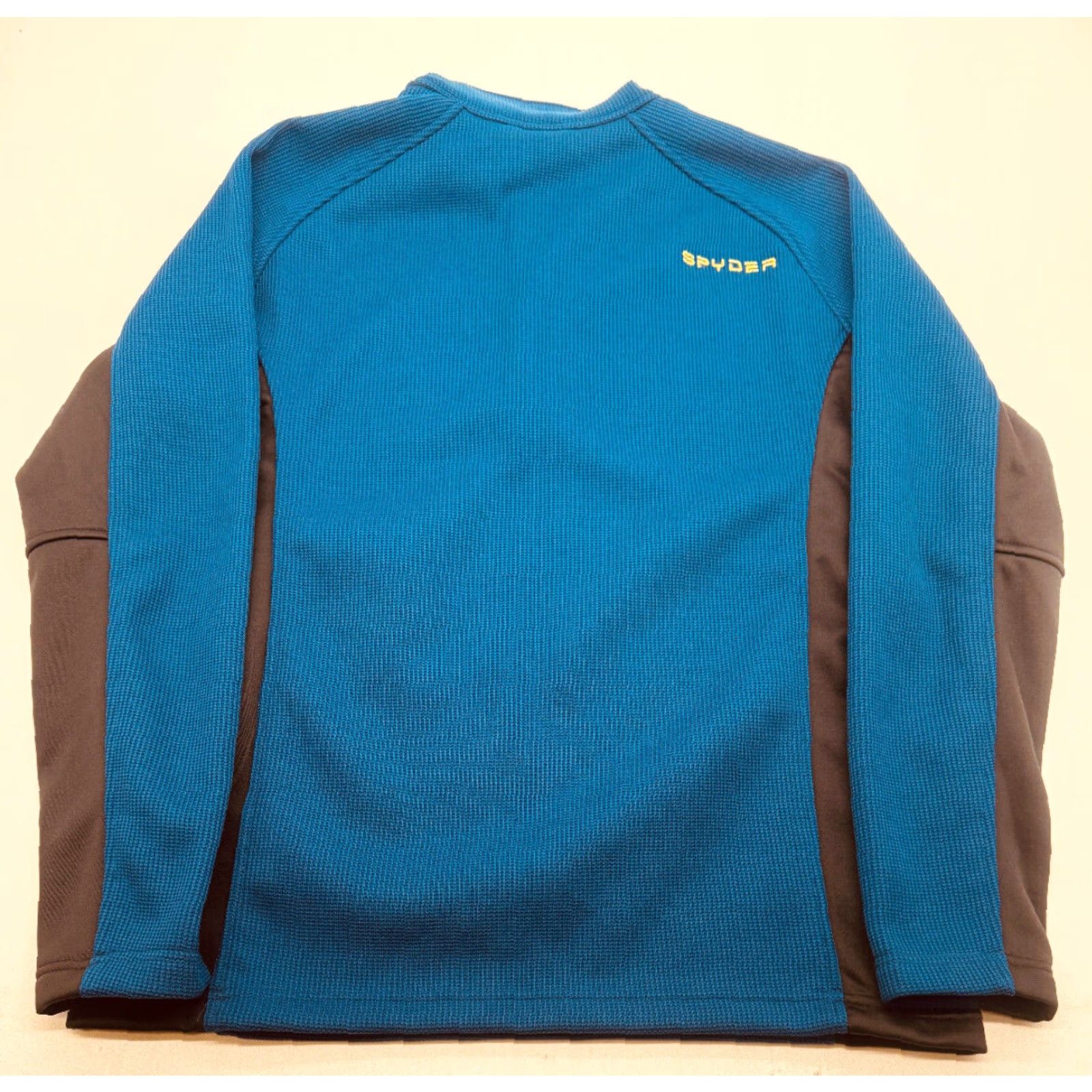 Spyder Spyder Pullover Men's XL Blue Waffle-Knit Fleece Lined 1/4 Zip Sweater 2730 Size US XL / EU 56 / 4 - 5 Thumbnail
