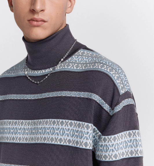 Dior o1w1db11025 493M63 CD Diamond Mock Neck Sweater in Gray Size US L / EU 52-54 / 3 - 6 Thumbnail