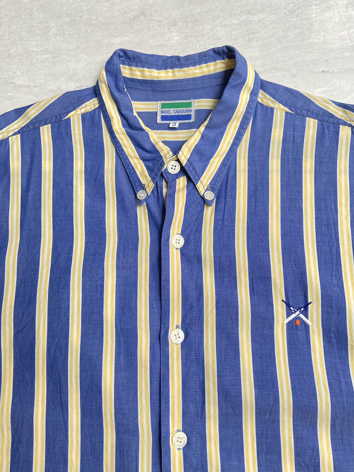 Nigel Cabourn NIGEL CABOURN Blue Striped Shirt Size US XL / EU 56 / 4 - 4 Thumbnail
