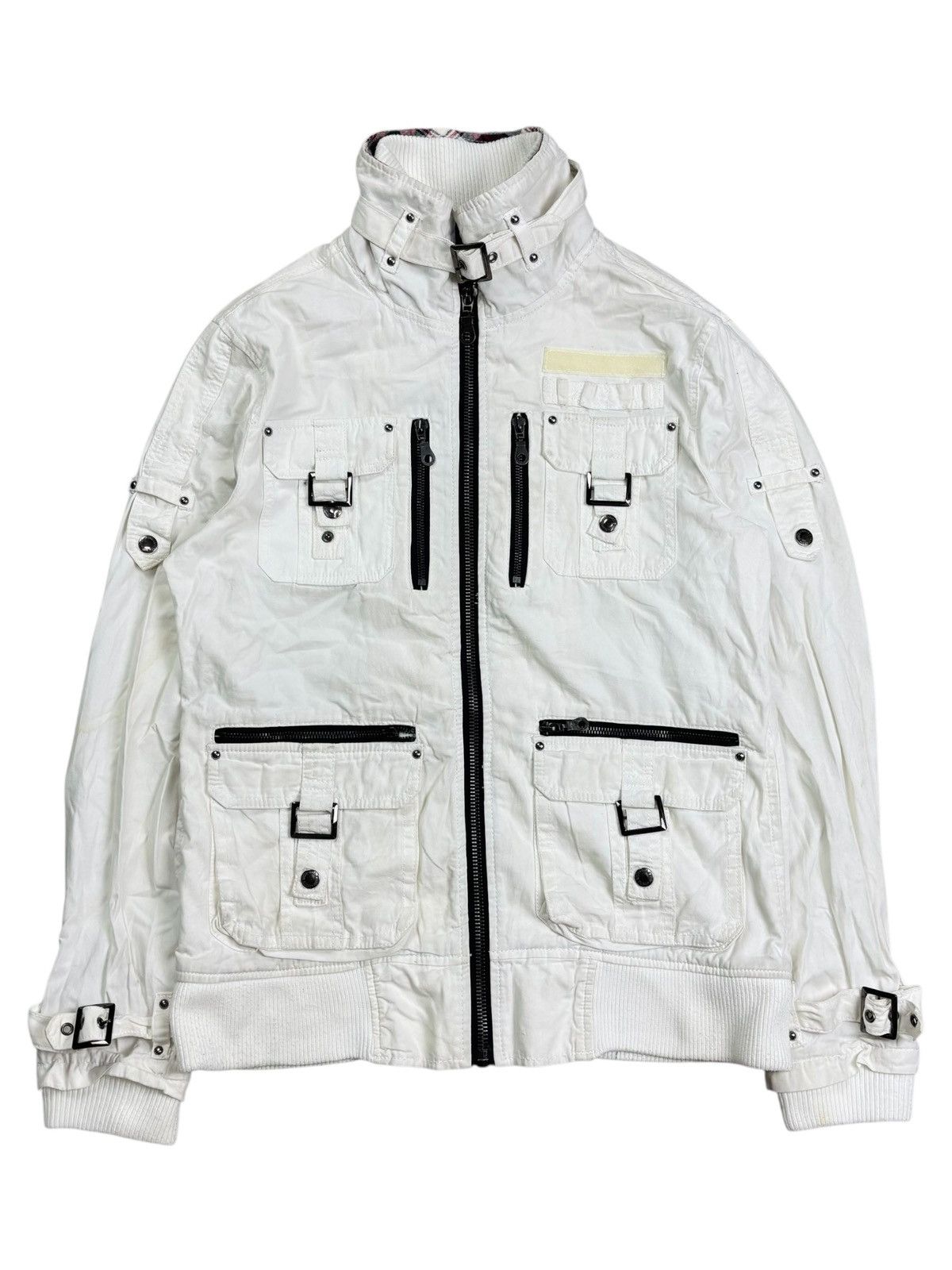 BUFFALO BOBS 2000s In The Attic - Apocalypse Style White Cargo Jacket Size US M / EU 48-50 / 2 - 2 Thumbnail