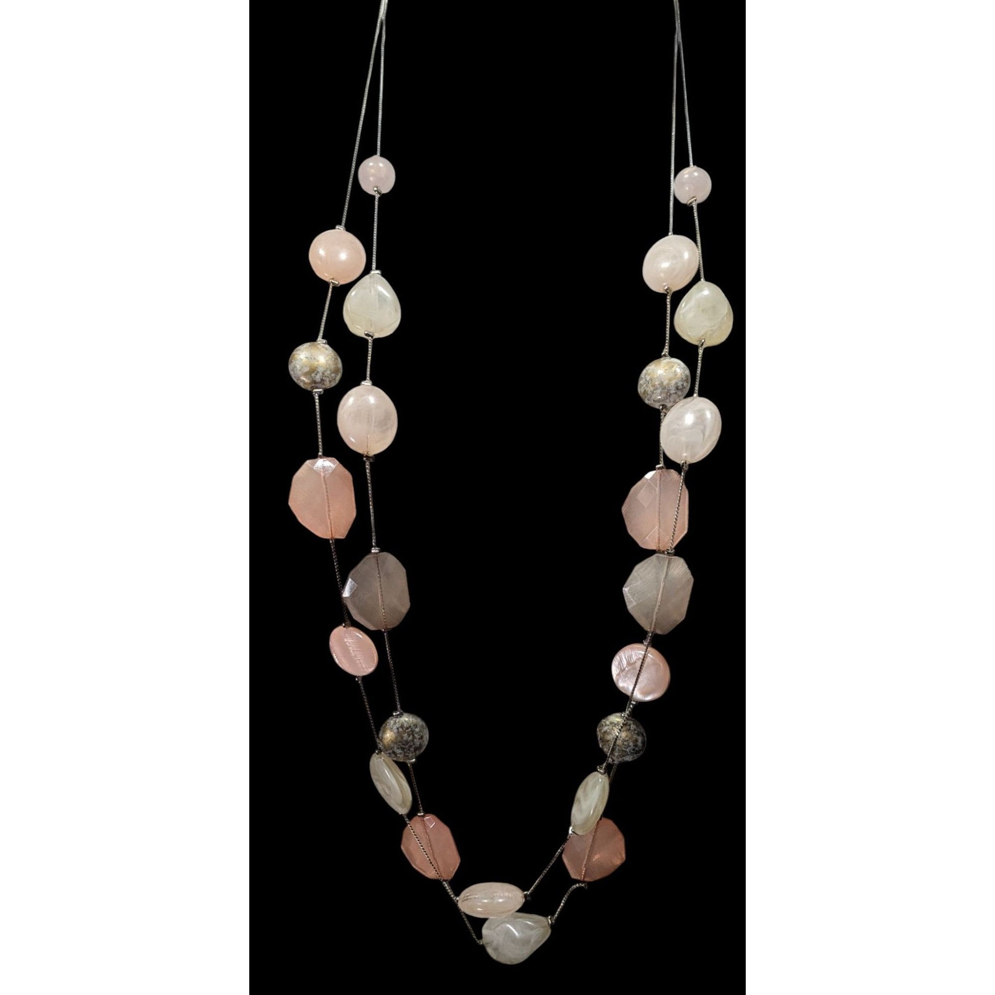 Other NY Collection Pink And White Layered Station Necklace Size ONE SIZE - 1 Thumbnail
