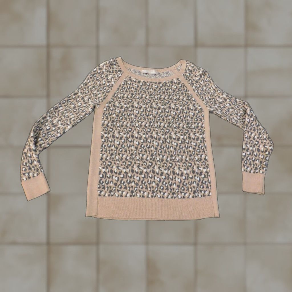 Loft LOFT Beige Geometric Knit Crewneck Pullover Sweat Shirt? Size M / US 6-8 / IT 42-44 - 1 Thumbnail