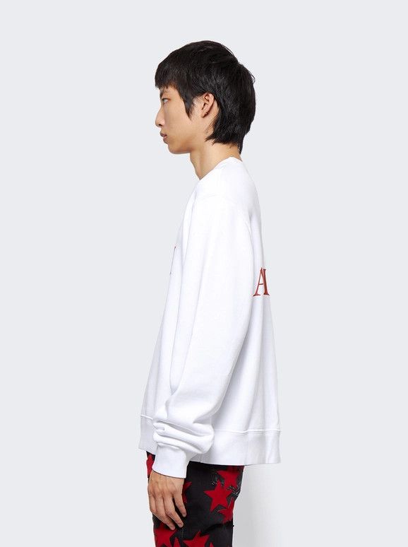 Amiri o1gr1nt1124 MA Logo Crewneck Sweatshirt in White Red Size US S / EU 44-46 / 1 - 4 Thumbnail