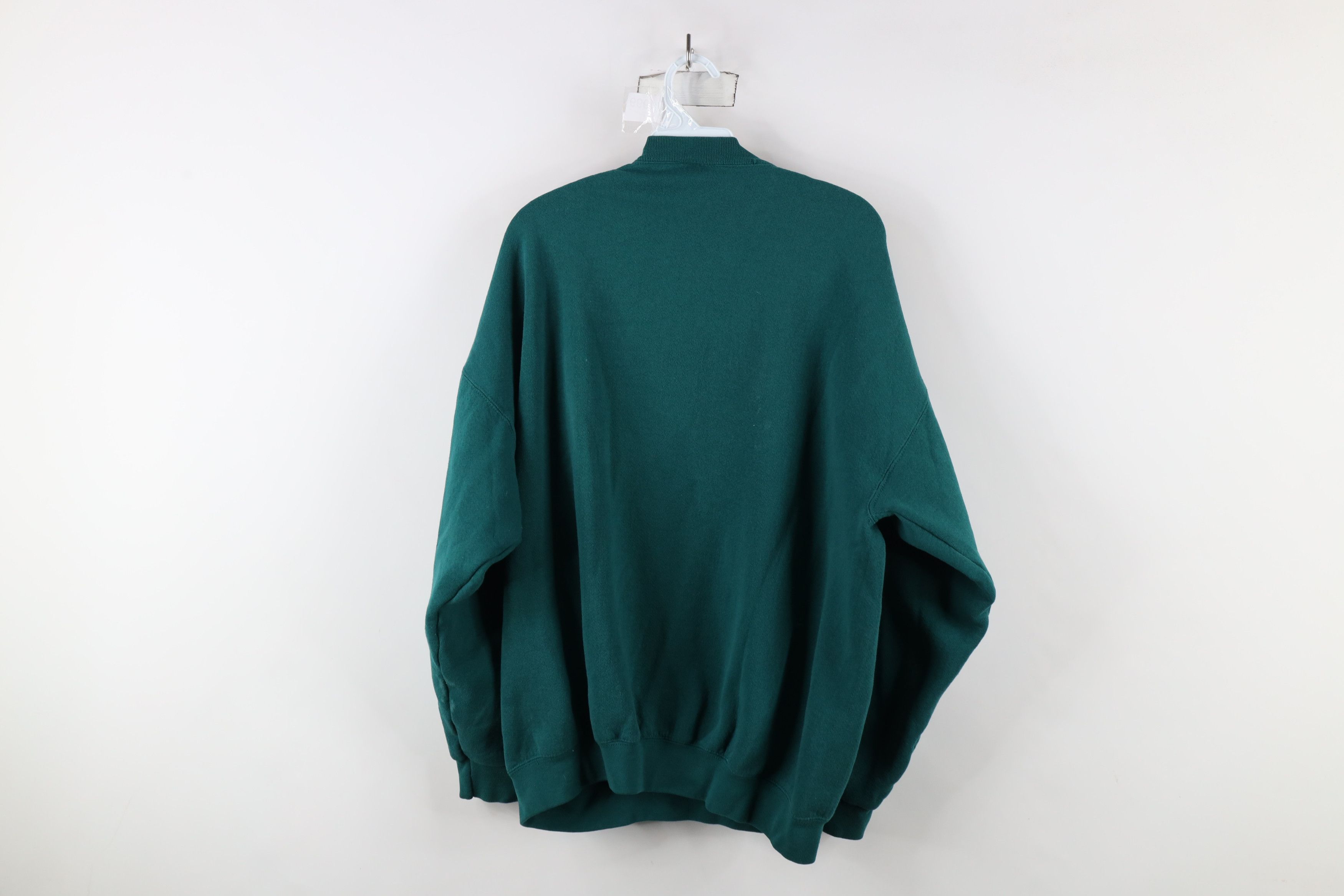 Vintage Vintage 90s Streetwear Blank Crewneck Sweatshirt Green Size US XL / EU 56 / 4 - 11 Thumbnail