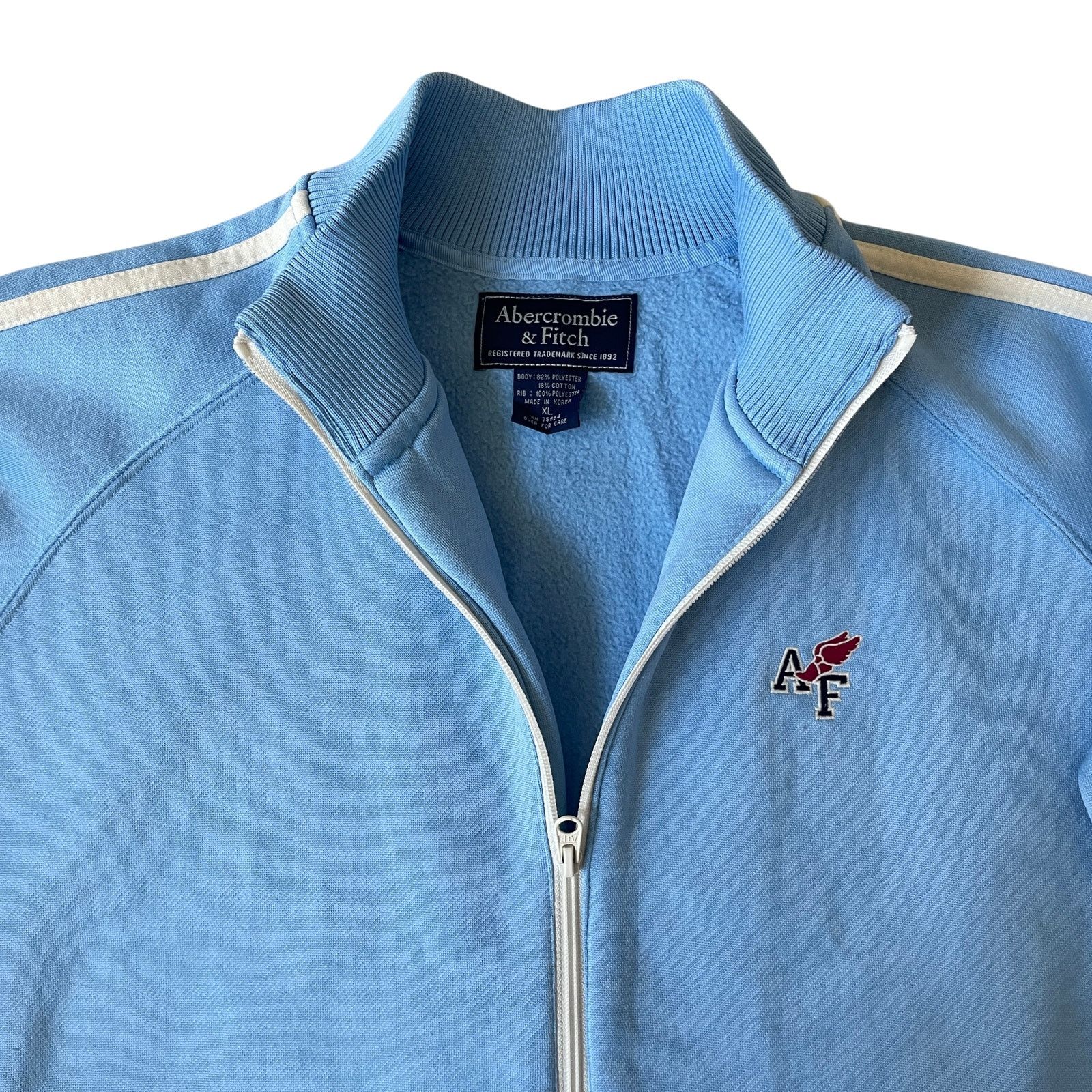 Abercrombie & Fitch Winged A&F Logo Powder Blue Track Jacket | Y2K Vintage XL Size US XL / EU 56 / 4 - 2 Thumbnail