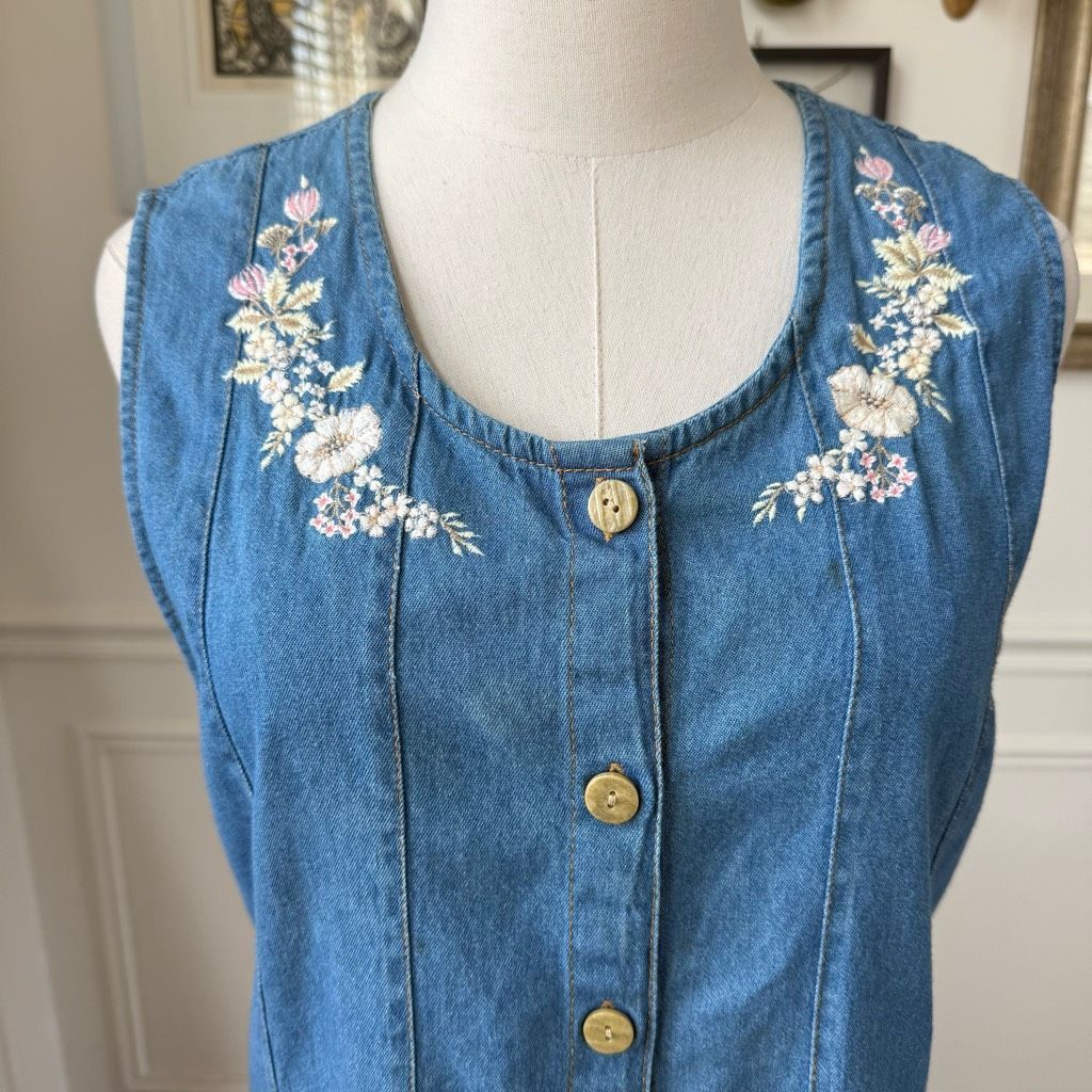 Vintage Vintage 90s 220 Hickory Blair Chambray Denim Button Front Ma Size M / US 6-8 / IT 42-44 - 2 Thumbnail