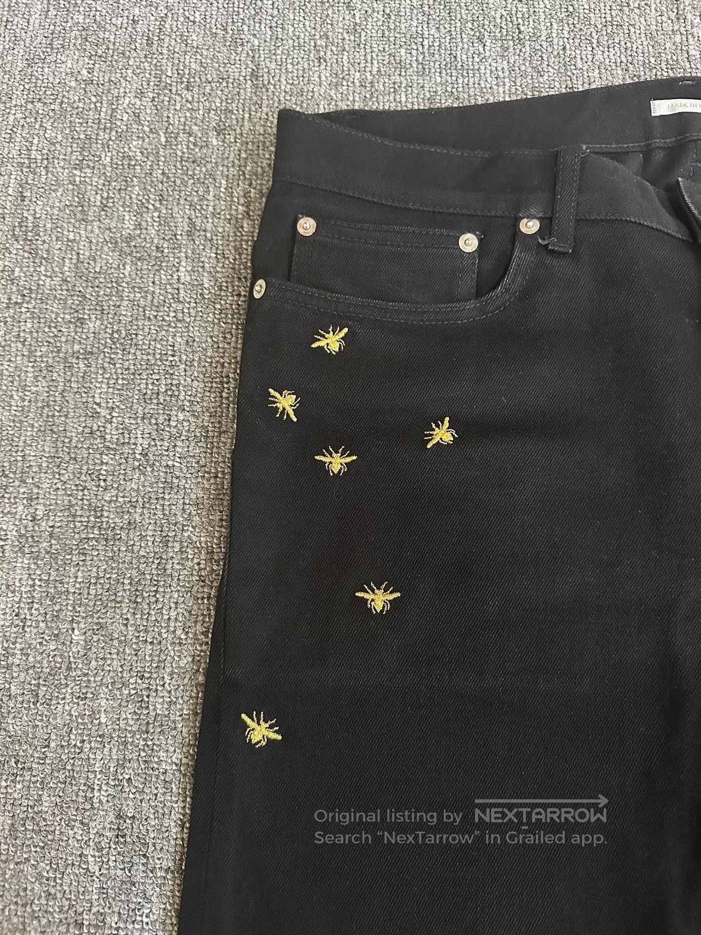 Dior Dior Limited Edition Gold Bee Jeans. Size US 32 / EU 48 - 2 Thumbnail