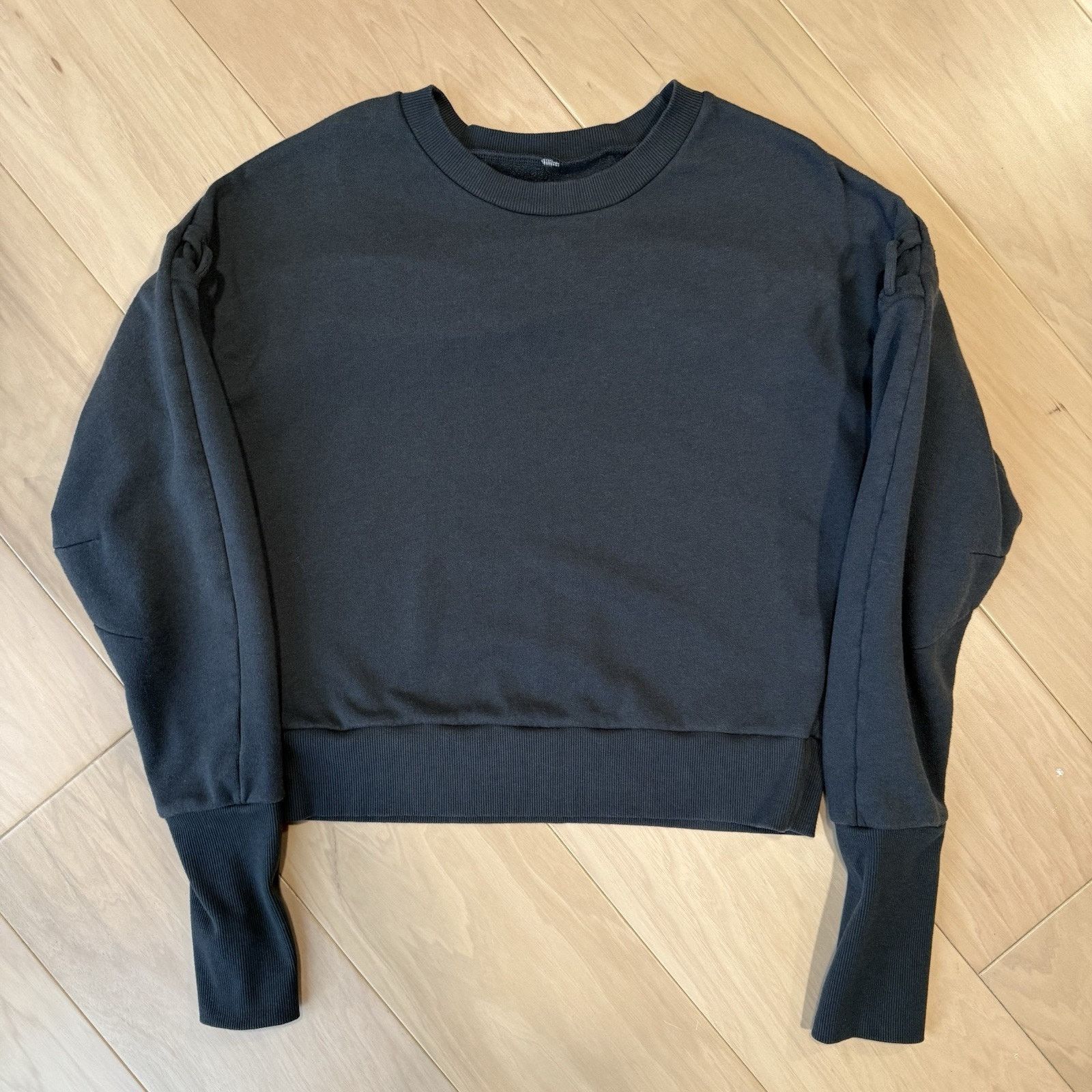 Alo Alo Yoga Hook Up Crew Women's M Dark Gray Athleisure Fleece Size M / US 6-8 / IT 42-44 - 2 Thumbnail