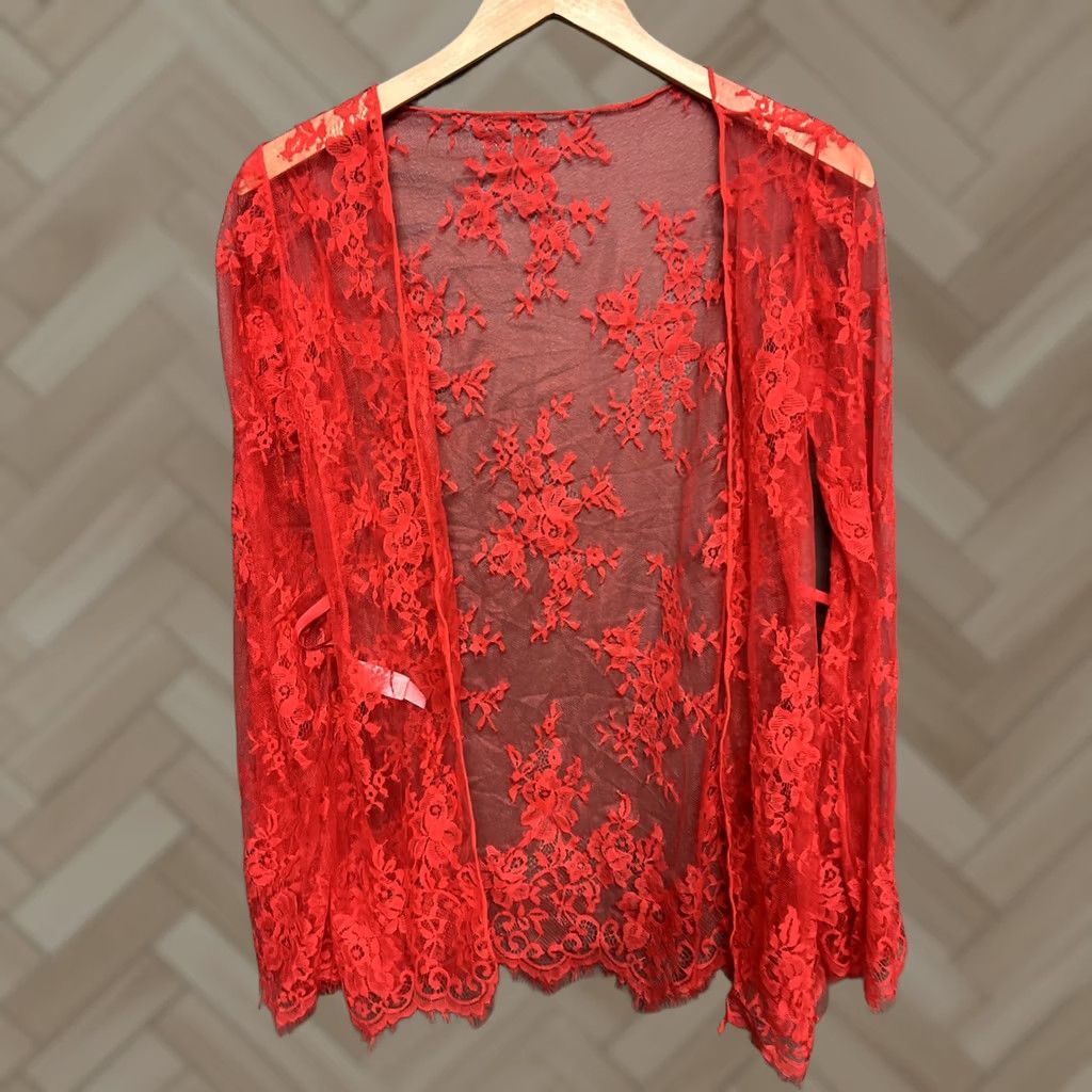 Vintage VINTAGE Leg Avenue Lace Lingerie Wrap Red Large Women Size ONE SIZE - 1 Thumbnail