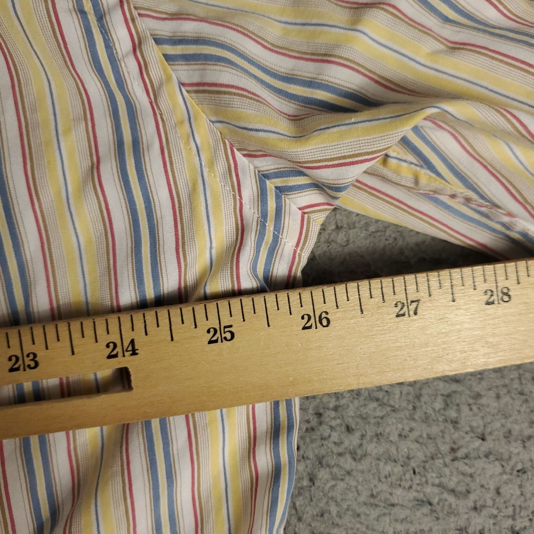 Faconnable Façonnable Yellow Striped Button-Up Shirt Adult Large Casual Short Sleeve Mens Size US L / EU 52-54 / 3 - 5 Thumbnail