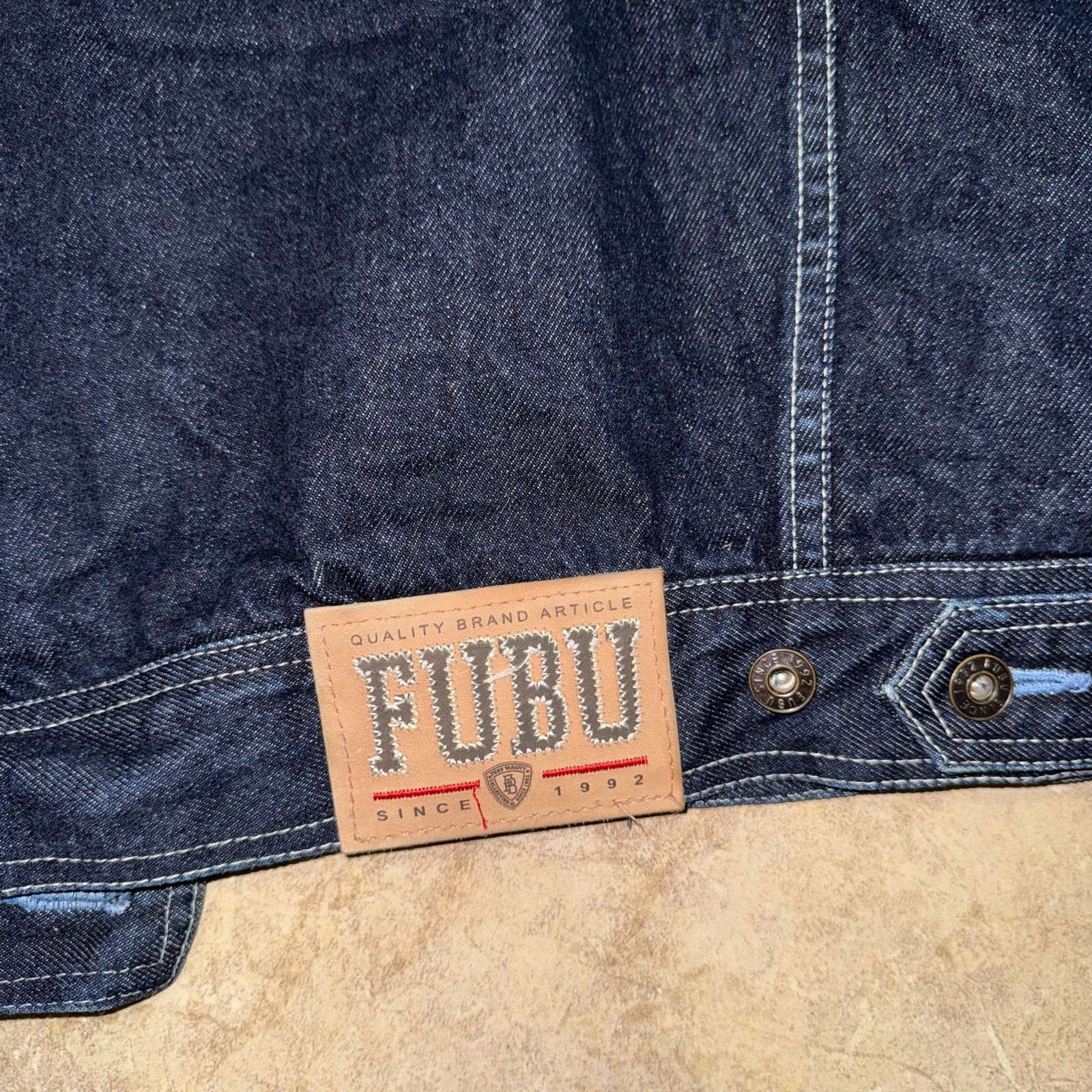 Fubu Fubu Vintage 1990’s Men’s Blue Denim Trucker Jean Jacket XL Size US XL / EU 56 / 4 - 9 Thumbnail