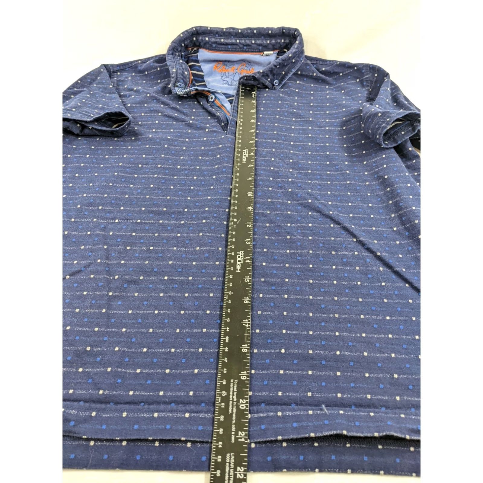 Robert Graham Robert Graham Polo Shirt Adult Medium Navy Blue Static Dot 3 Button Size US M / EU 48-50 / 2 - 6 Thumbnail