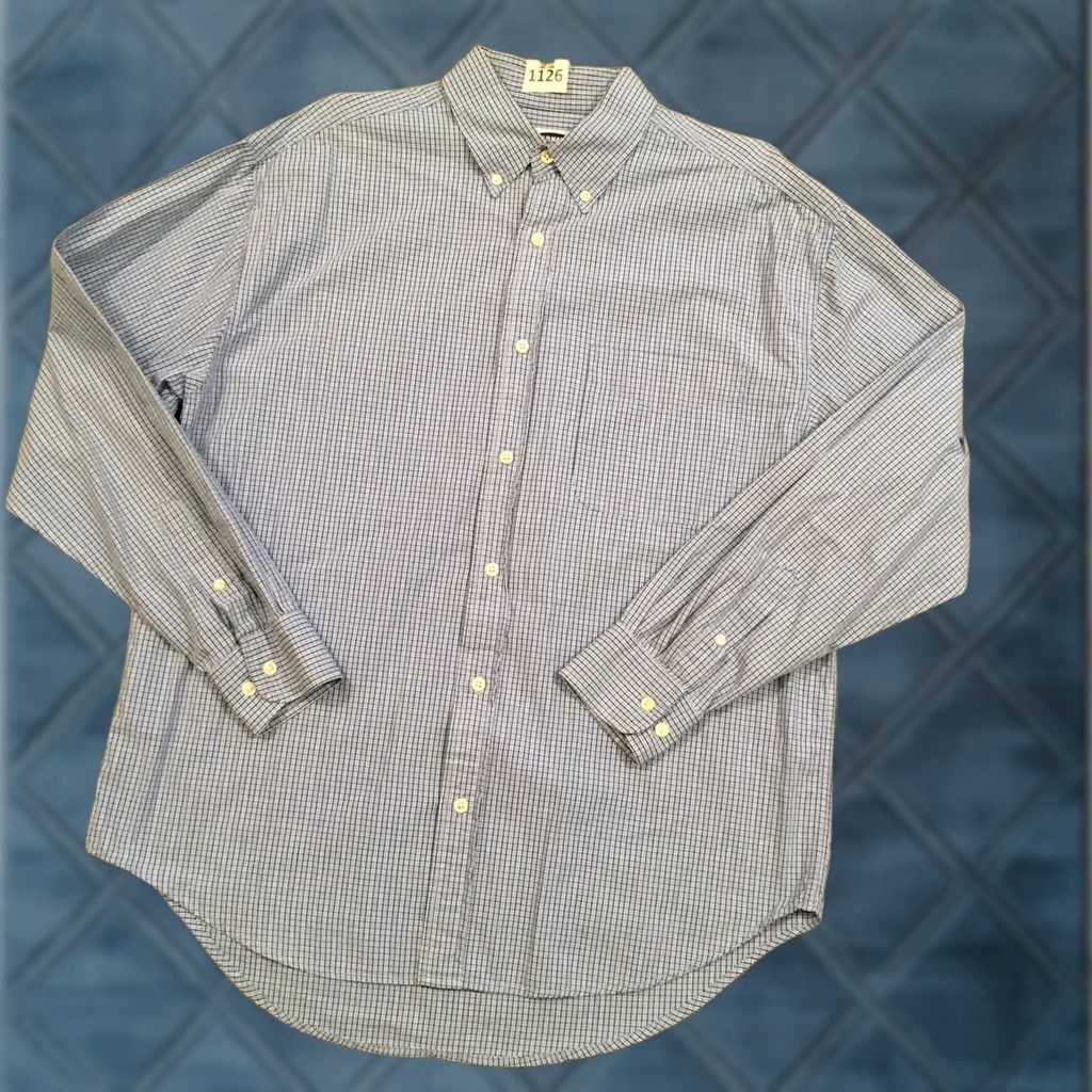 Old Navy Old Navy Shirt Mens Large Blue Plaid Long Sleeve Button-Up Regular Cotton Button-Down Collar Shirt Size US L / EU 52-54 / 3 - 1 Thumbnail