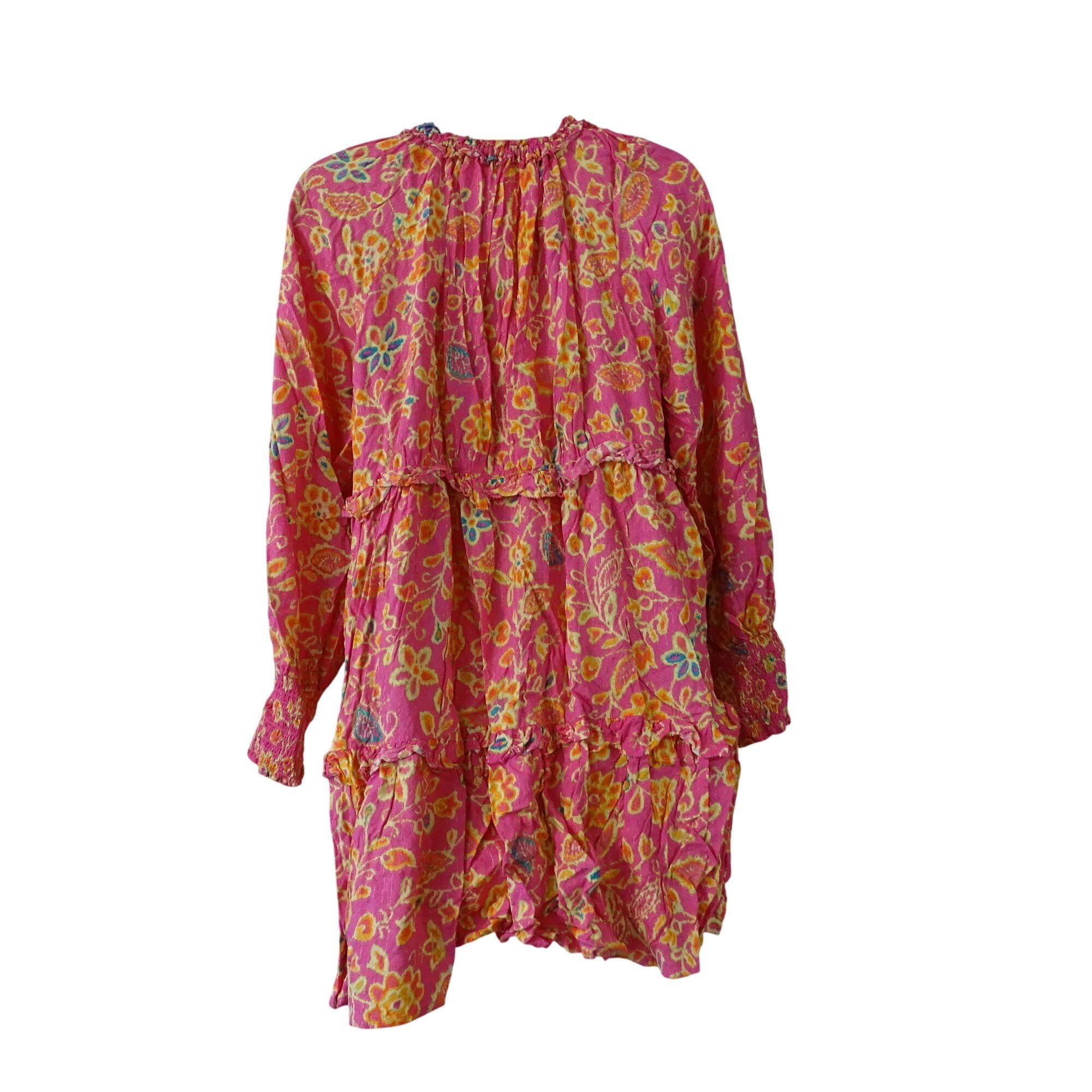 Other Pink Floral Tiered Babydoll Peasant Mini Dress Size M Size M / US 6-8 / IT 42-44 - 6 Thumbnail