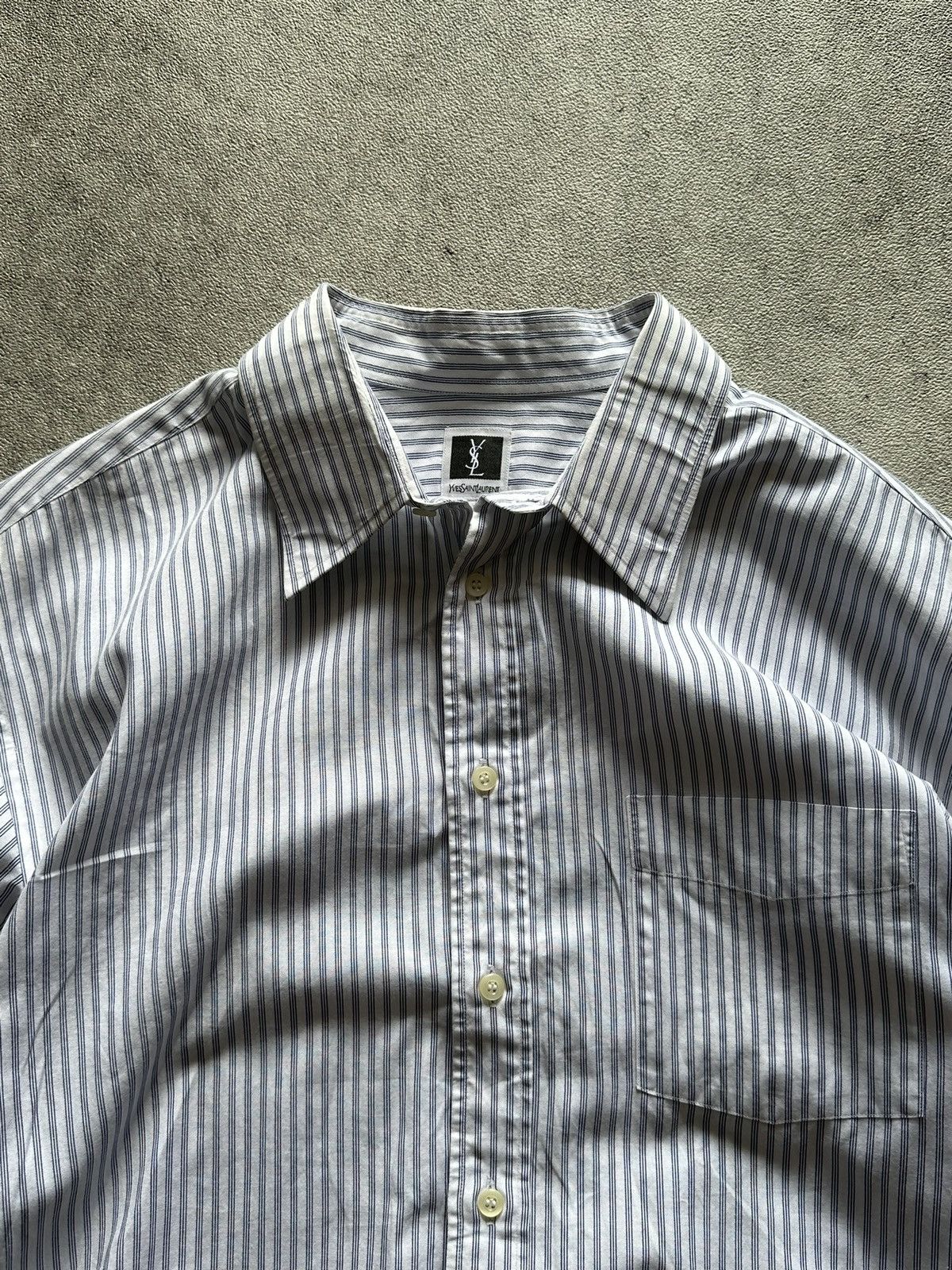 Yves Saint Laurent 90s Yves Saint Laurent YSL Stripe Button Up Shirt Size US L / EU 52-54 / 3 - 4 Thumbnail