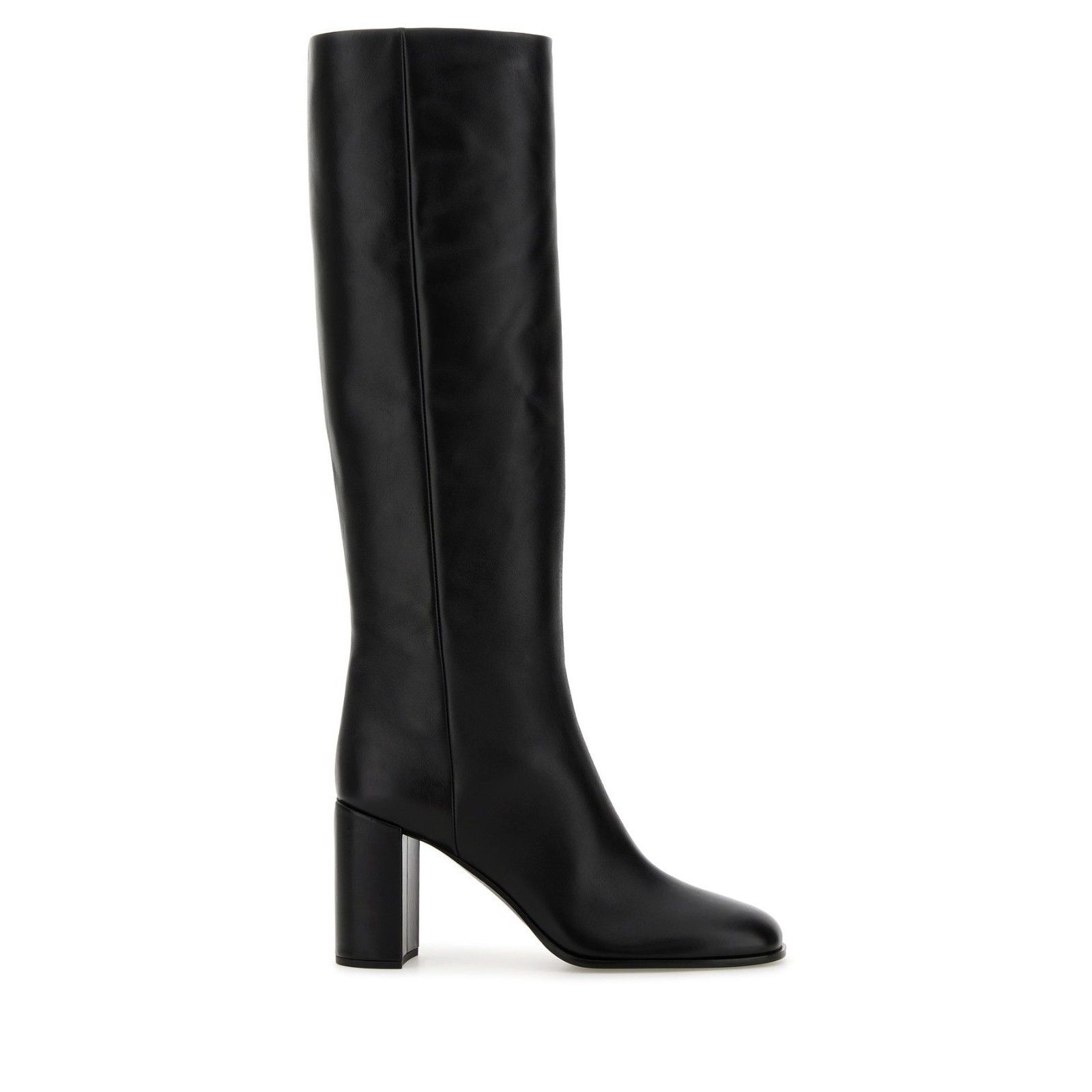 PRADA Knee High Black Leather Boots New And Authentic (Women