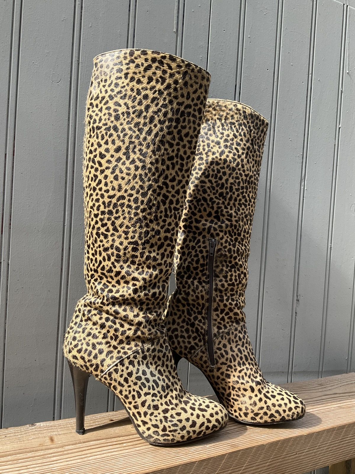 Vintage Sexy leopard boots stiletto heel Size US 10 / IT 40 - 1 Thumbnail