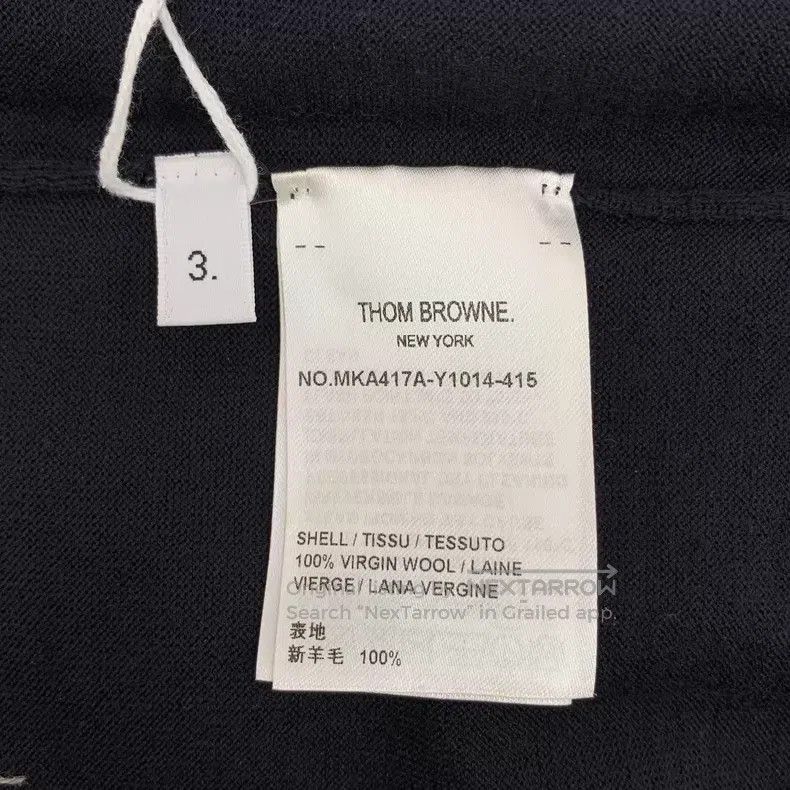Thom Browne Thom Browne Dark blue round neck long-sleeve knitted sweat Size US L / EU 52-54 / 3 - 6 Thumbnail