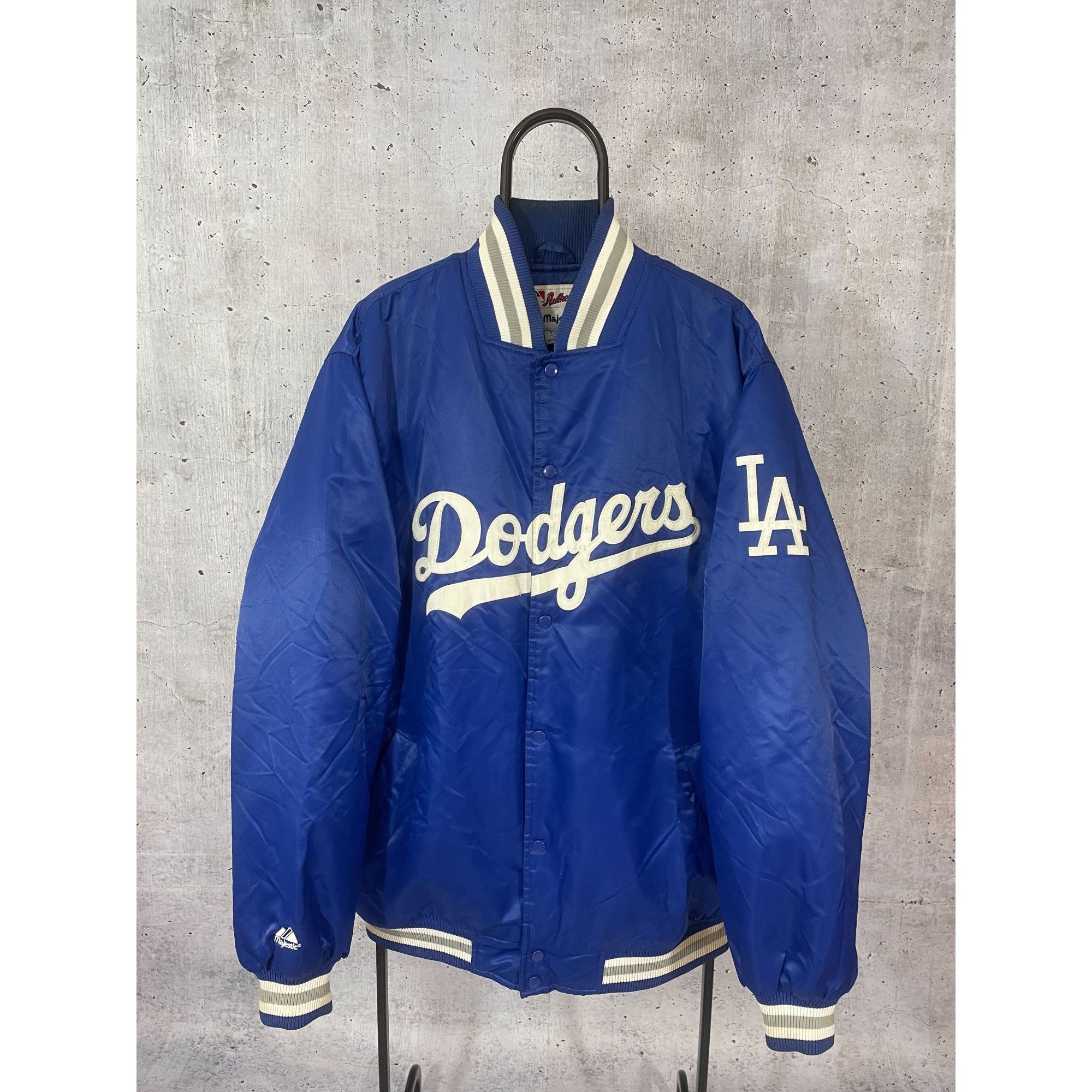 image of La Dodgers x Majestic Los Angeles Dodgers Majestic Authentic Collection Nylon Jack in Blue (Size 2X