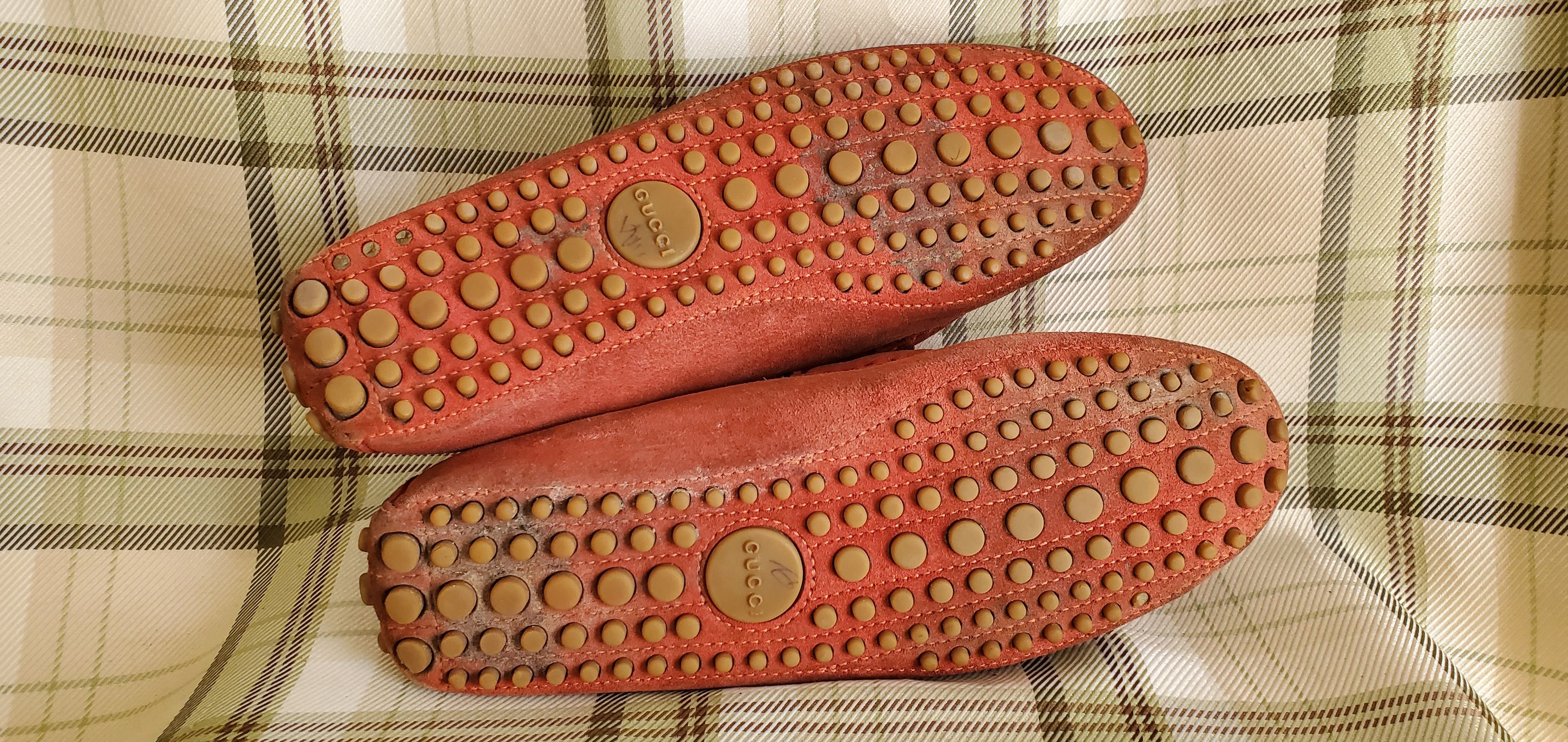 Gucci GUCCI Red Suede Slip On Leather Driving Loafers Size US 7.5 / EU 40-41 - 5 Thumbnail