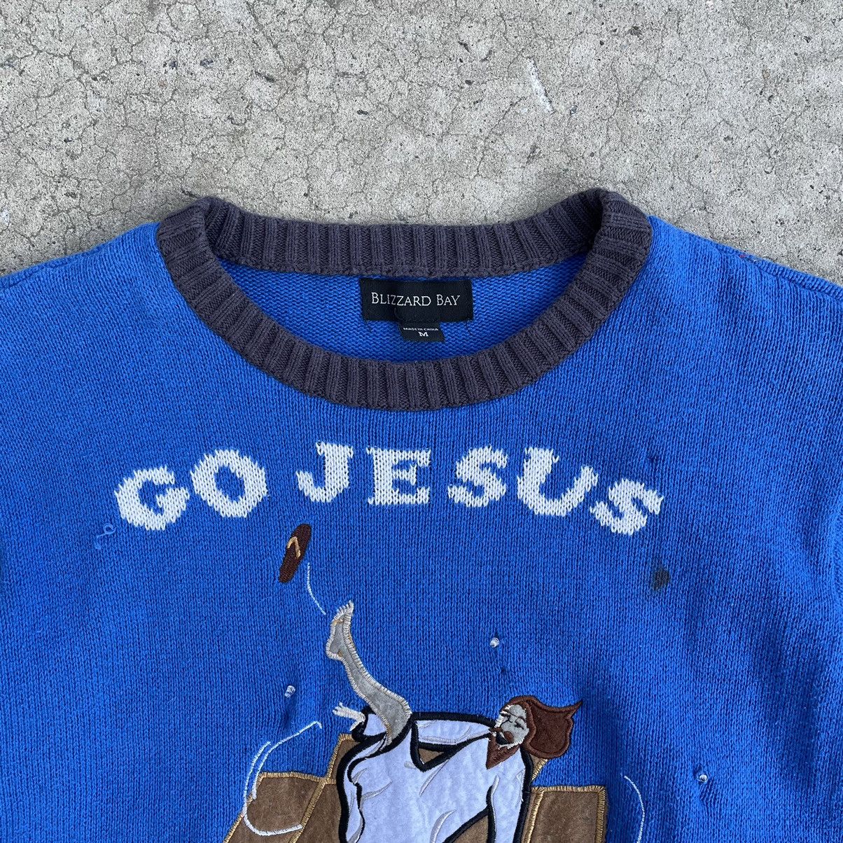 Japanese Brand × Vintage Vintage Knit Sweater Go Jesus It’s Your Birthday Logo Y2K Size US M / EU 48-50 / 2 - 7 Thumbnail