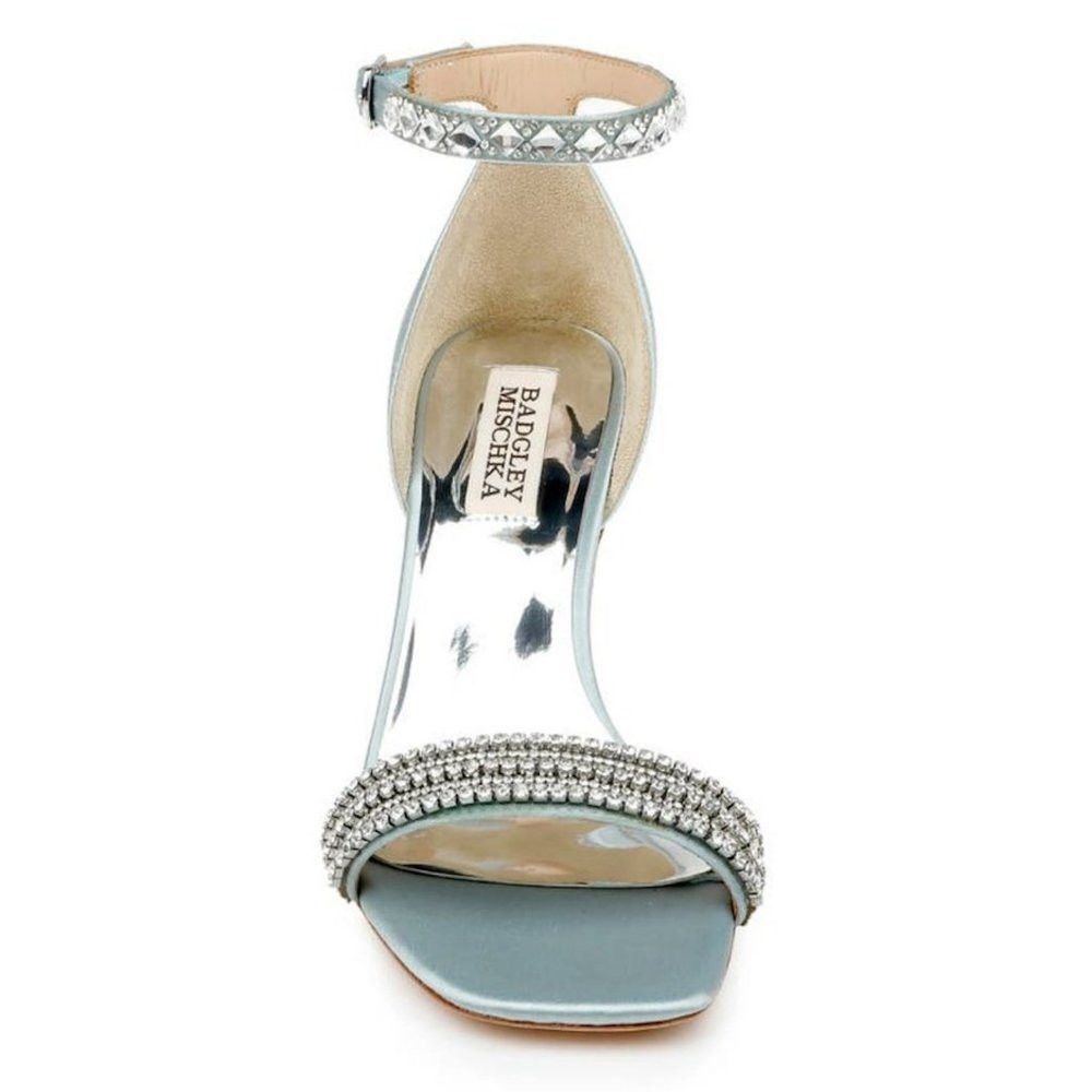 Badgley Mischka New Badgley Mischka Urina Urina Embellished Silk Mist Satin Size US 9 / IT 39 - 2 Thumbnail