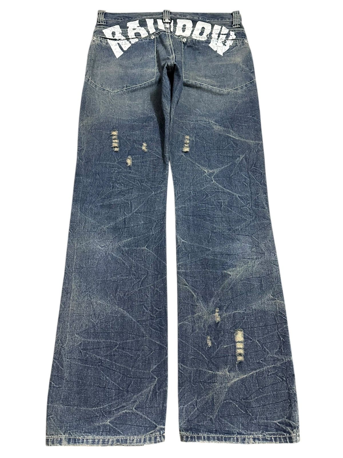 Japanese Brand Vintage Japanese Brand Blue Thunder Wash Distress Jeans Size US 32 / EU 48 - 2 Thumbnail